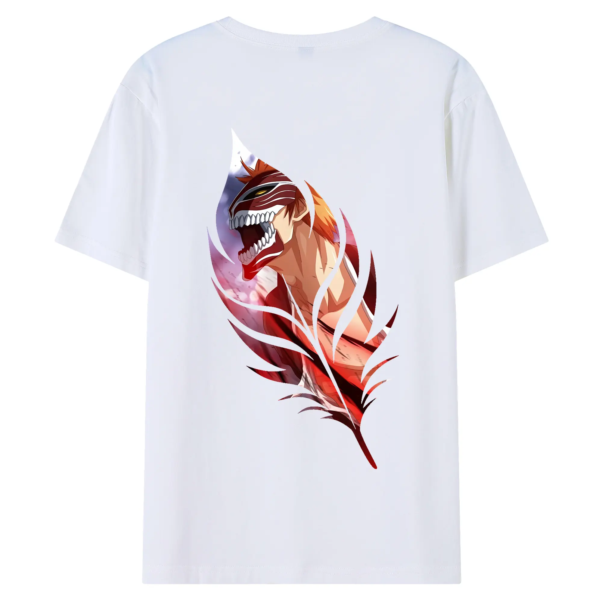 ブリーチ グッズ 黒崎 一護 - 綿100％ 半袖Tシャツ ・ バックプリント ・ 快適 通気性 ・ 日常使い 散歩 スポーツ用