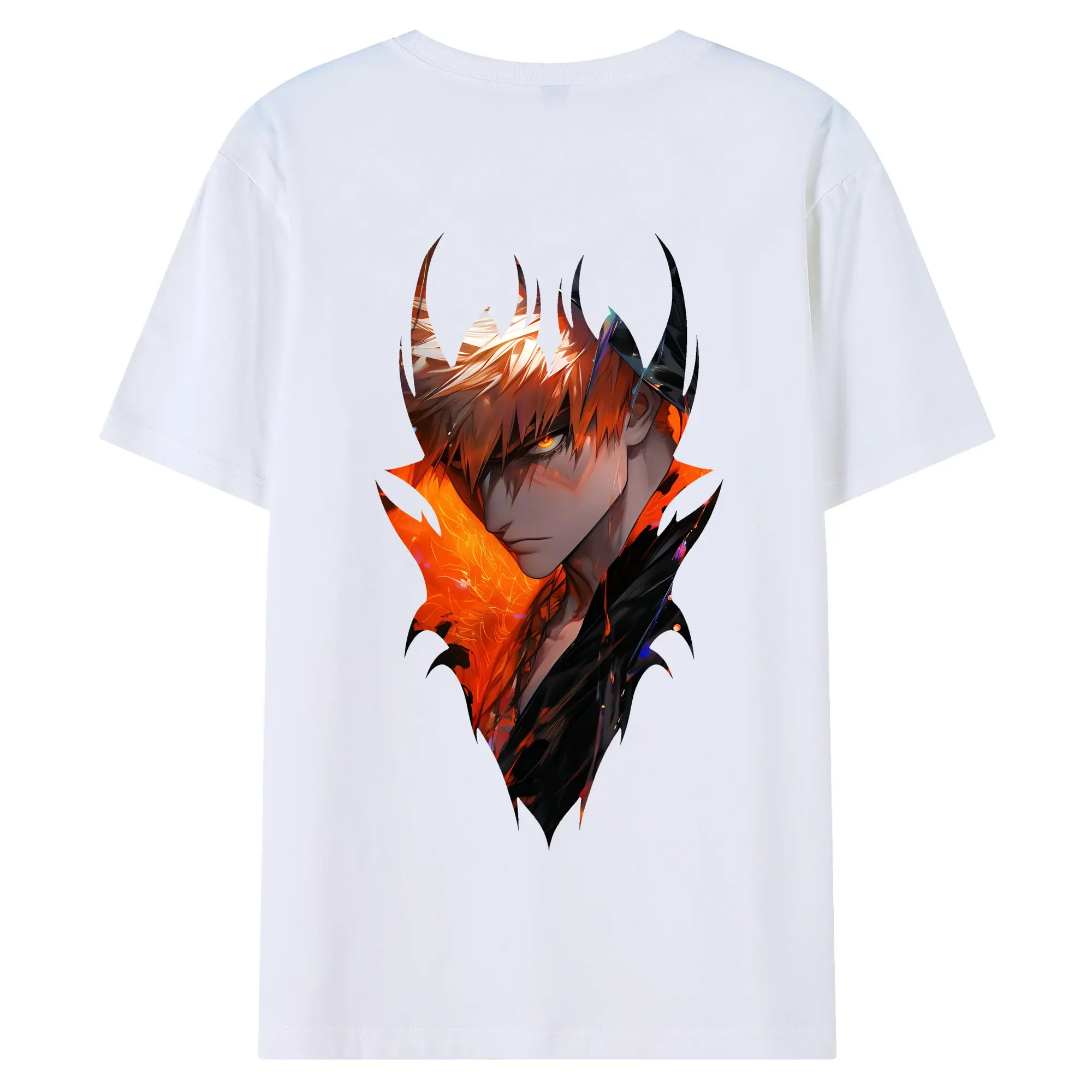 ブリーチ グッズ 黒崎 一護 - 綿100％ 半袖Tシャツ ・ バックプリント ・ 快適 通気性 ・ 日常使い 散歩 スポーツ用