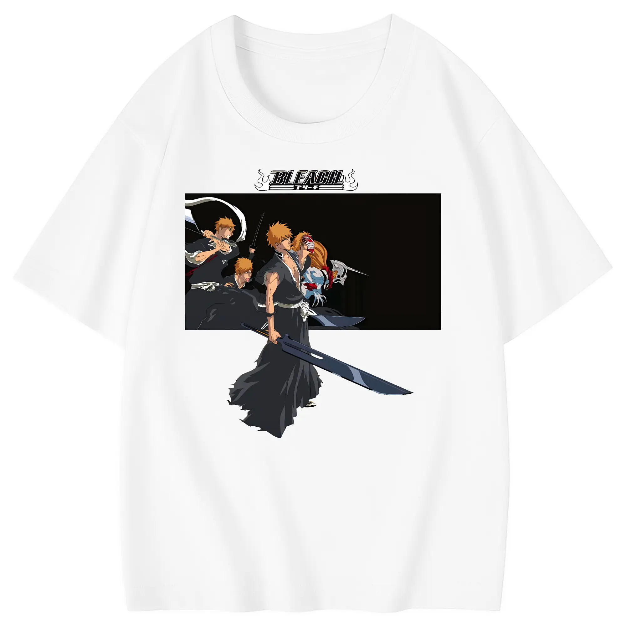 ブリーチ グッズ 黒崎 一護 - 綿100％ キッズTシャツ ・ フロントプリント ・ 快適 通気性 ・ スポーツ カジュアル 散歩用