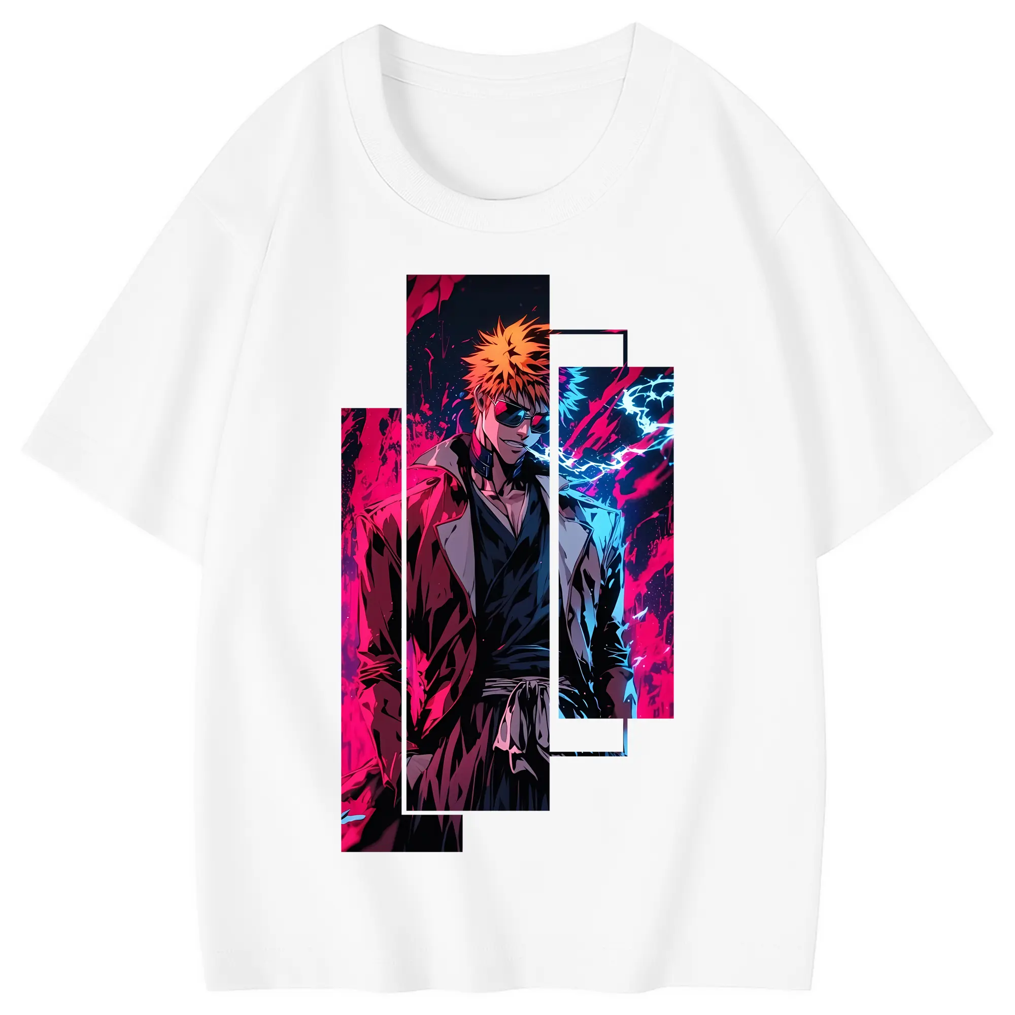 ブリーチ グッズ 黒崎 一護 - 綿100％ キッズTシャツ ・ フロントプリント ・ 快適 通気性 ・ スポーツ カジュアル 散歩用