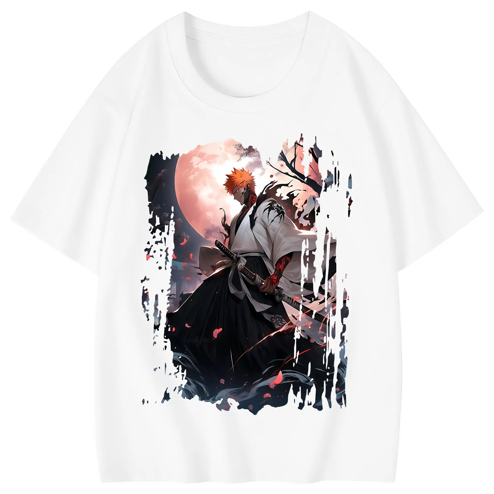 ブリーチ グッズ 黒崎 一護 - 綿100％ キッズTシャツ ・ フロントプリント ・ 快適 通気性 ・ スポーツ カジュアル 散歩用