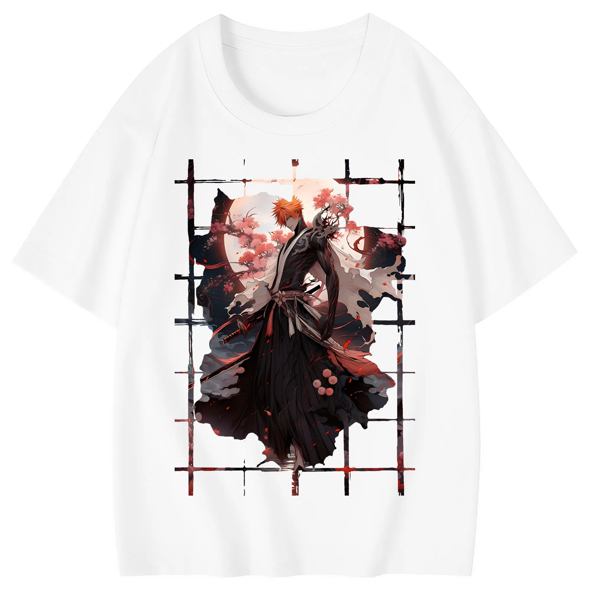 ブリーチ グッズ 黒崎 一護 - 綿100％ キッズTシャツ ・ フロントプリント ・ 快適 通気性 ・ スポーツ カジュアル 散歩用