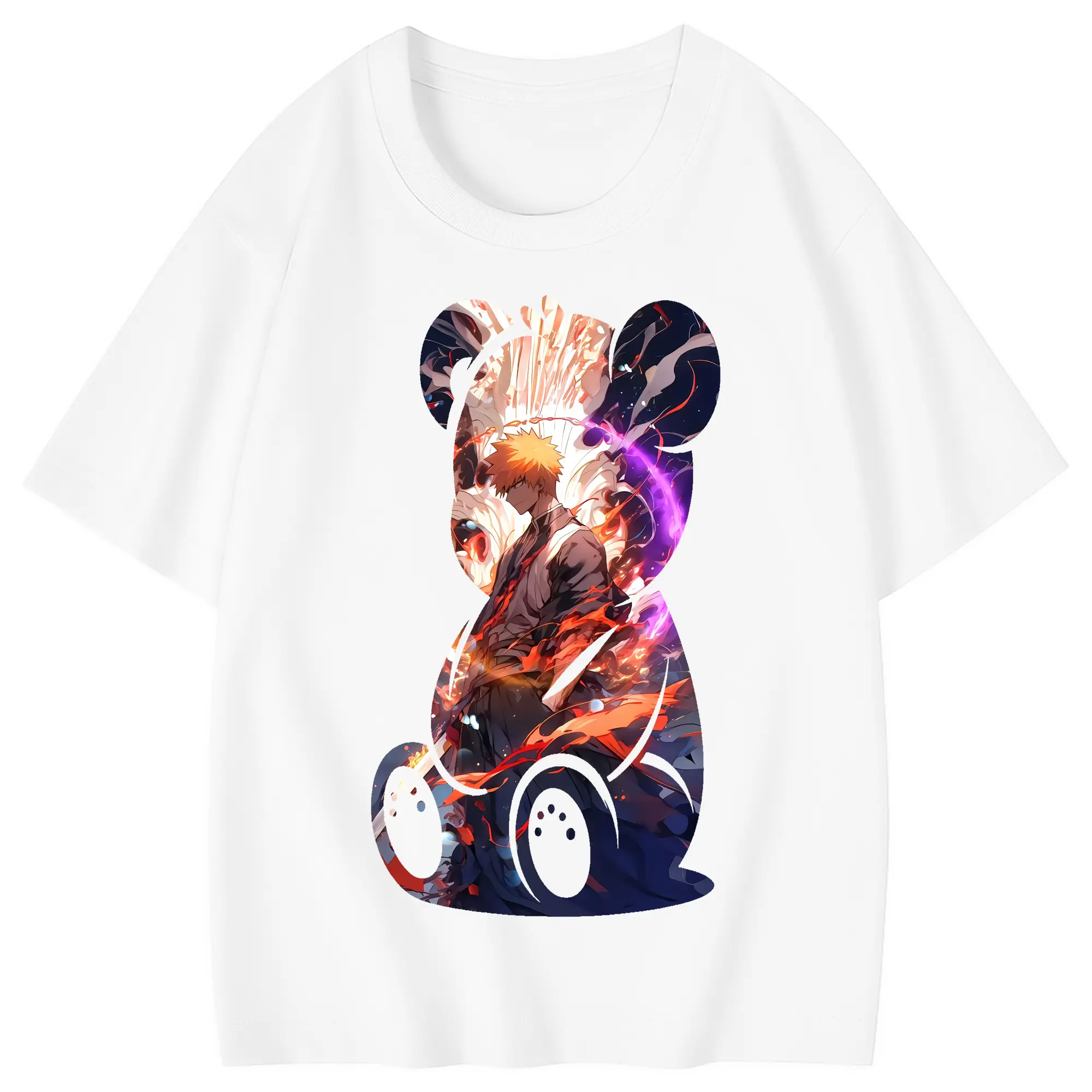 ブリーチ グッズ 黒崎 一護 - 綿100％ キッズTシャツ ・ フロントプリント ・ 快適 通気性 ・ スポーツ カジュアル 散歩用