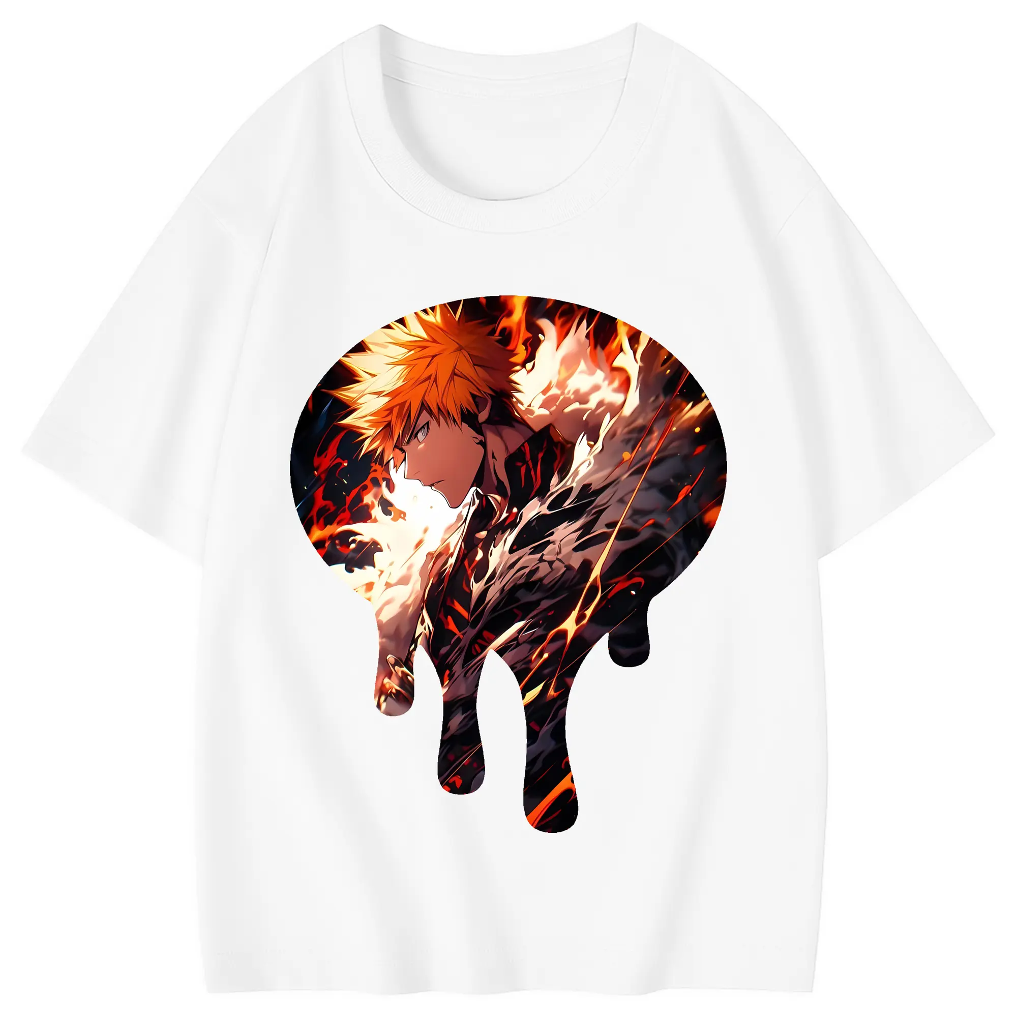 ブリーチ グッズ 黒崎 一護 - 綿100％ キッズTシャツ ・ フロントプリント ・ 快適 通気性 ・ スポーツ カジュアル 散歩用