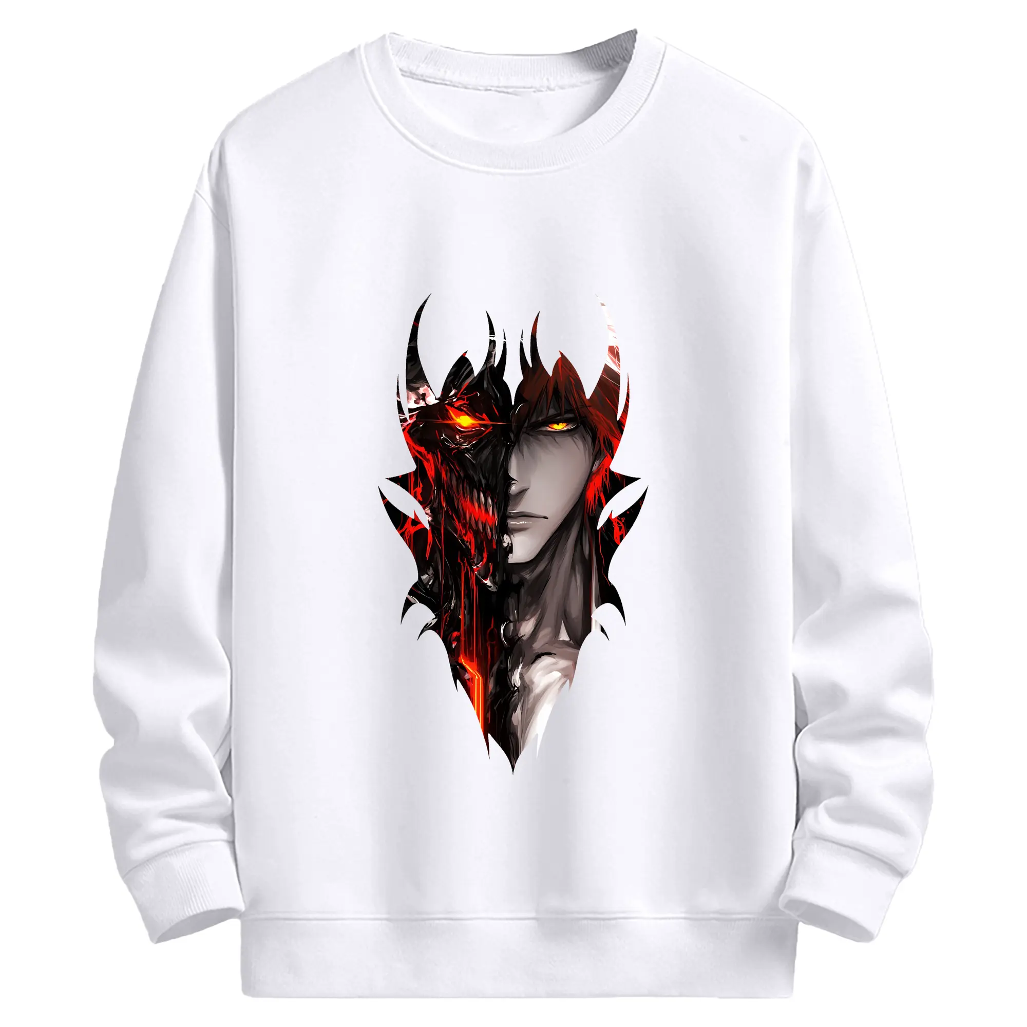 ブリーチ グッズ 黒崎 一護 - 高品質 クルーネック スウェット ・ コットン59％ ポリエステル41％ ・ ユニセックス 長袖 トレーナー ・ カジュアル デイリー スポーツ 散歩用