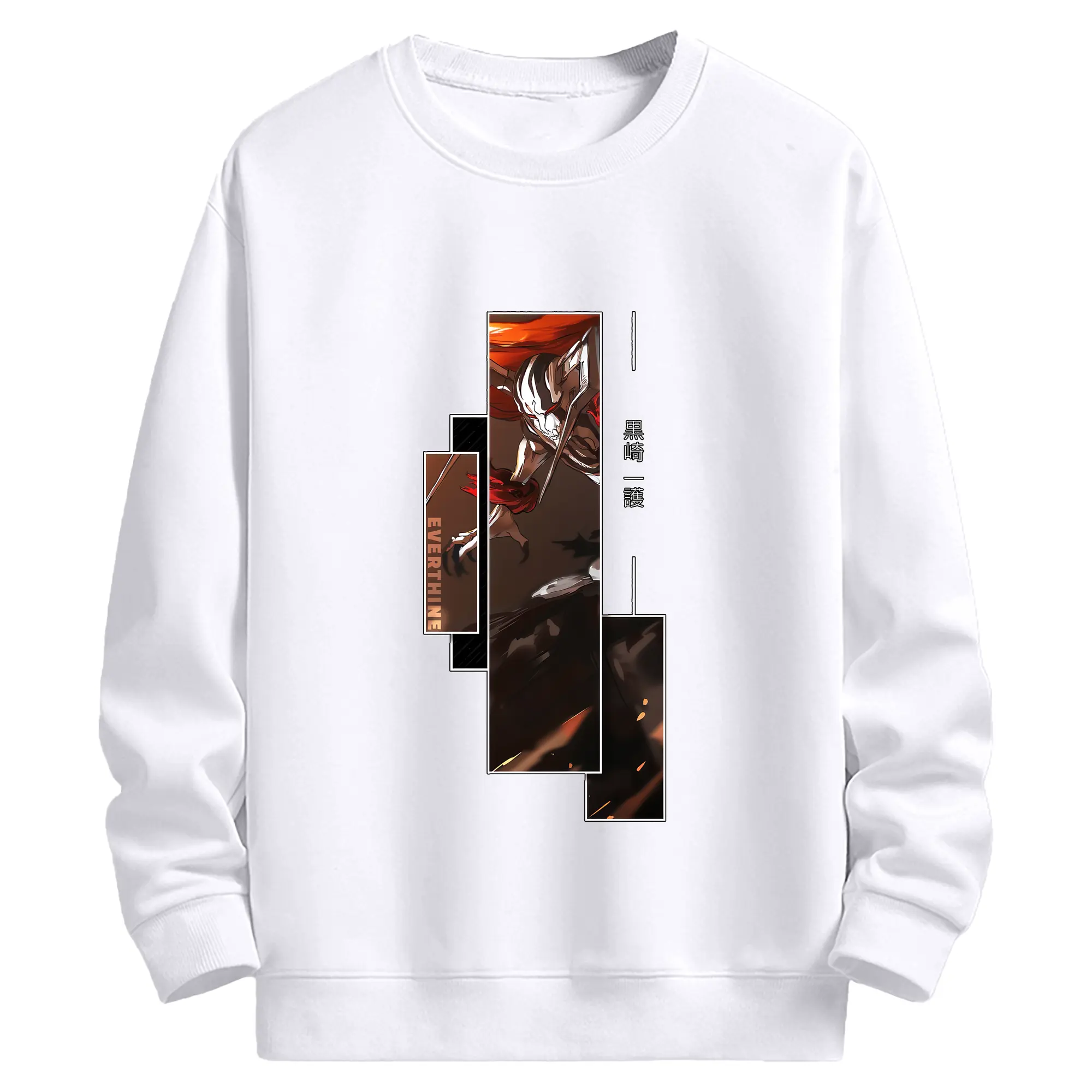ブリーチ グッズ 黒崎 一護 - 高品質 クルーネック スウェット ・ コットン59％ ポリエステル41％ ・ ユニセックス 長袖 トレーナー ・ カジュアル デイリー スポーツ 散歩用
