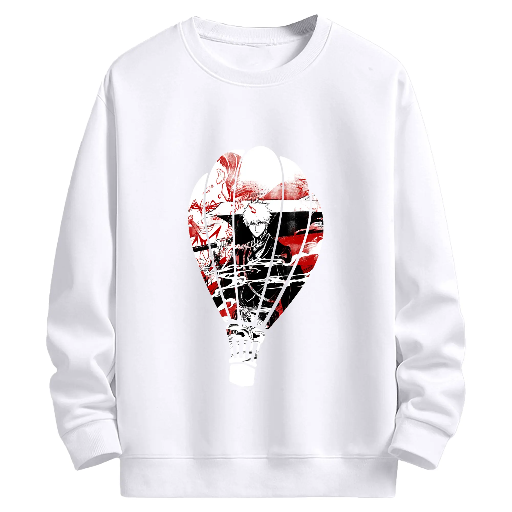 ブリーチ グッズ 黒崎 一護 - 高品質 クルーネック スウェット ・ コットン59％ ポリエステル41％ ・ ユニセックス 長袖 トレーナー ・ カジュアル デイリー スポーツ 散歩用