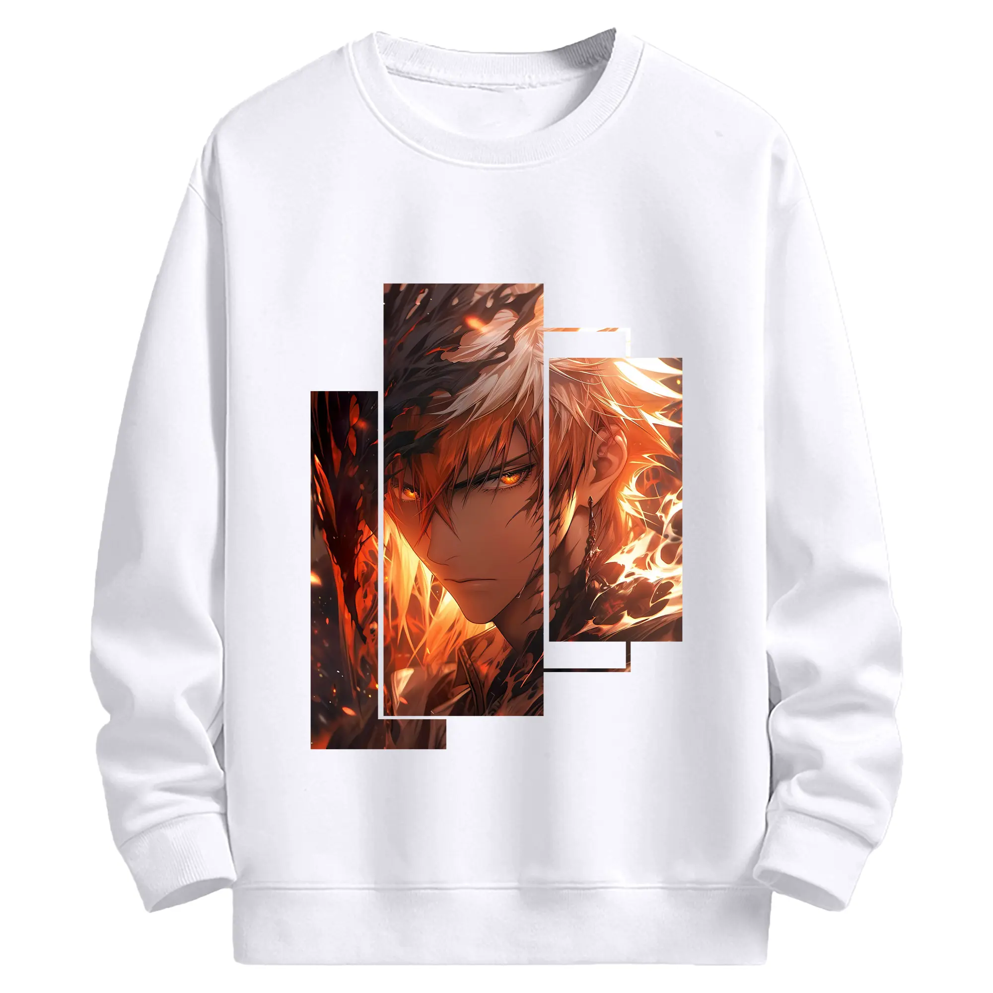 ブリーチ グッズ 黒崎 一護 - 高品質 クルーネック スウェット ・ コットン59％ ポリエステル41％ ・ ユニセックス 長袖 トレーナー ・ カジュアル デイリー スポーツ 散歩用