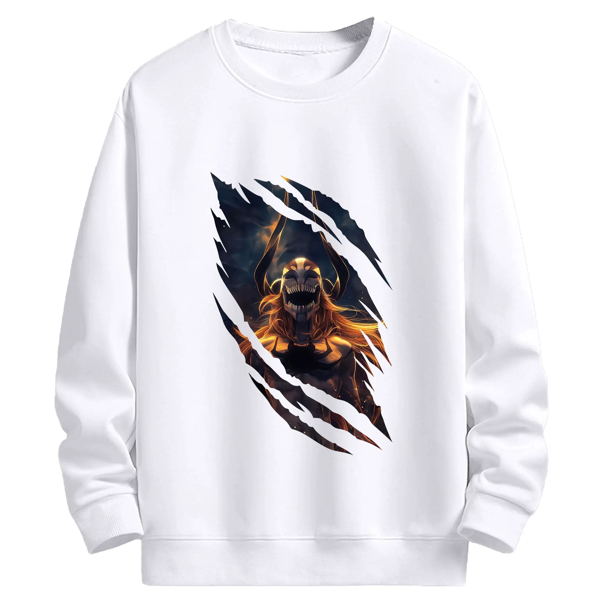 ブリーチ グッズ 黒崎 一護 - 高品質 クルーネック スウェット ・ コットン59％ ポリエステル41％ ・ ユニセックス 長袖 トレーナー ・ カジュアル デイリー スポーツ 散歩用