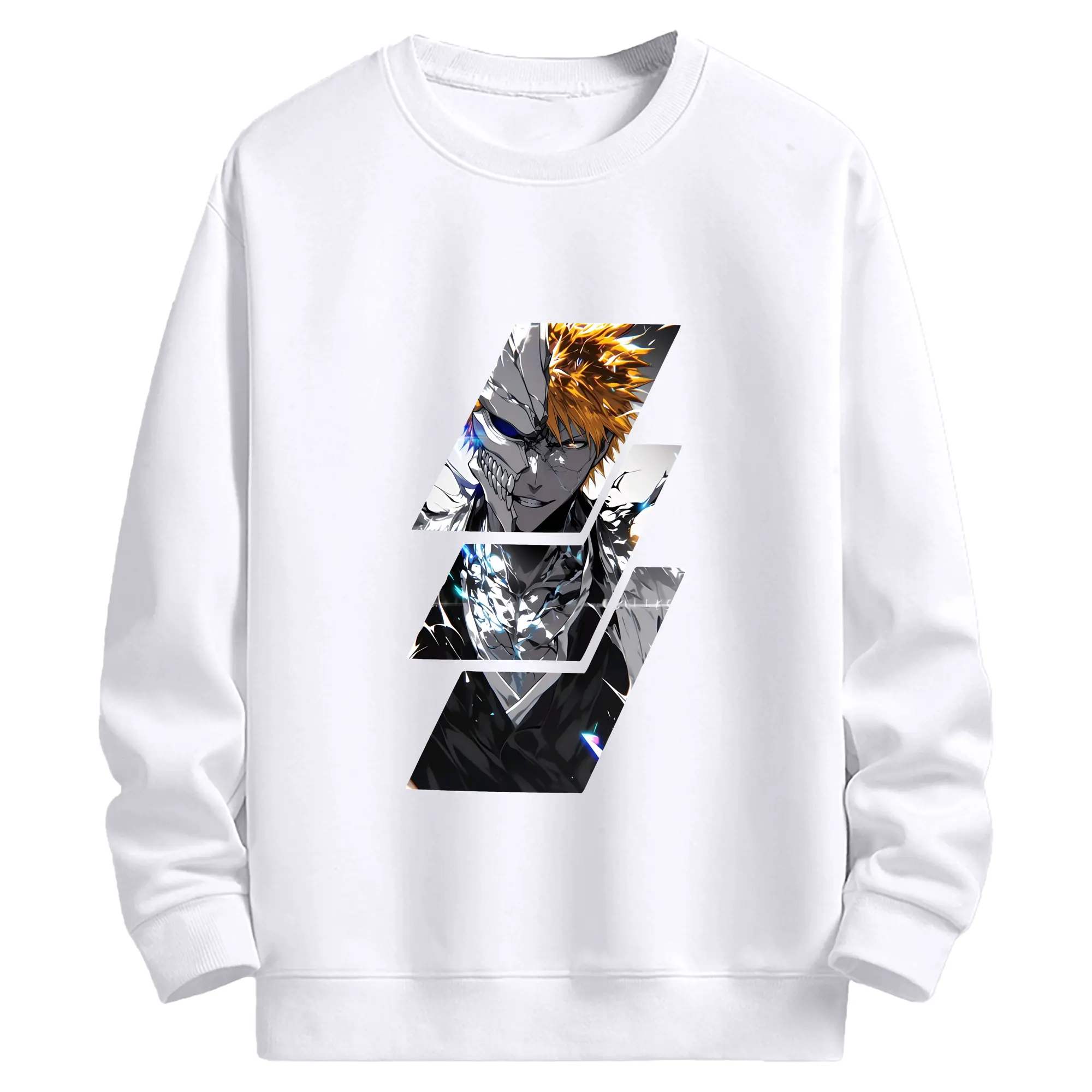 ブリーチ グッズ 黒崎 一護 - 高品質 クルーネック スウェット ・ コットン59％ ポリエステル41％ ・ ユニセックス 長袖 トレーナー ・ カジュアル デイリー スポーツ 散歩用