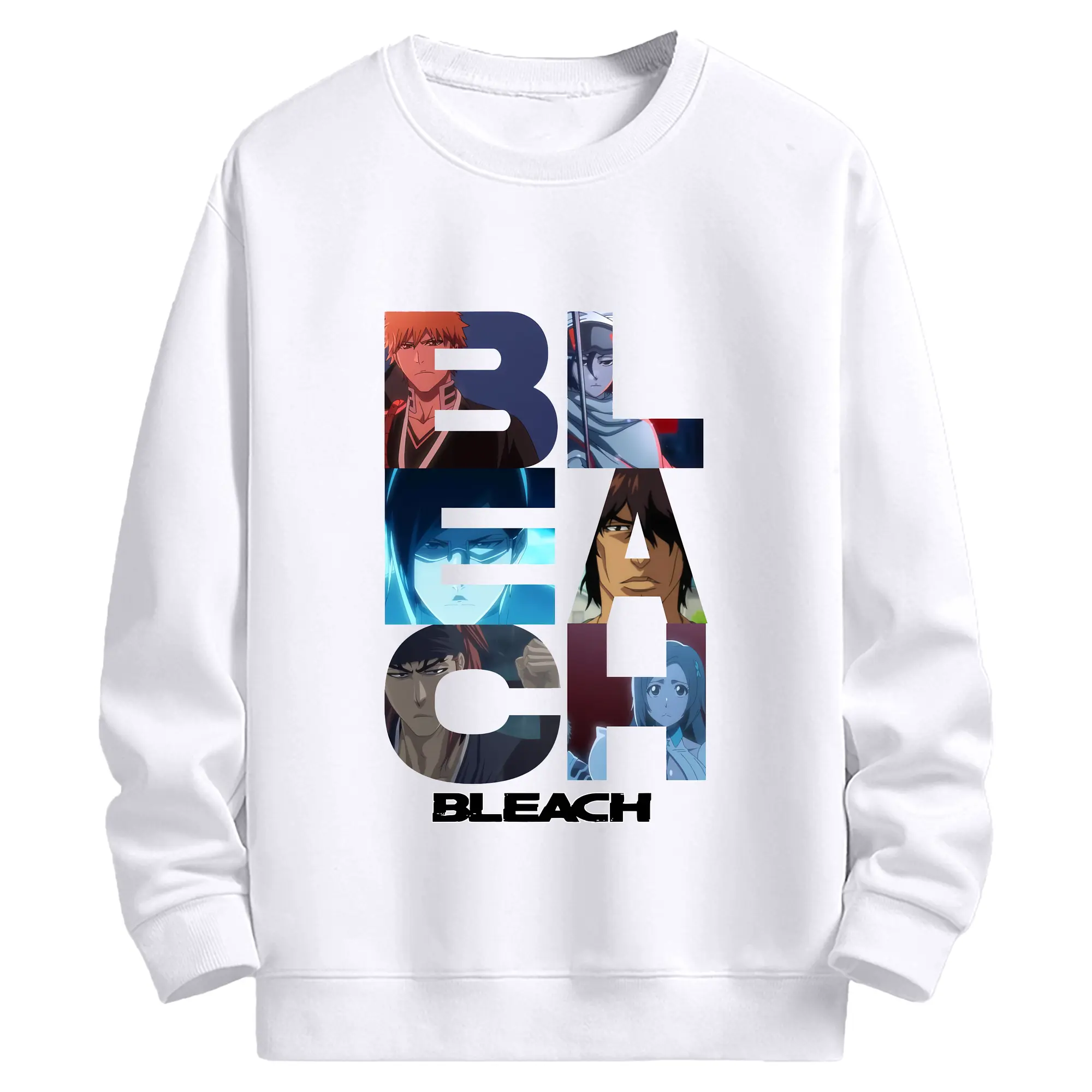 ブリーチ グッズ 黒崎 一護 - 高品質 クルーネック スウェット ・ コットン59％ ポリエステル41％ ・ ユニセックス 長袖 トレーナー ・ カジュアル デイリー スポーツ 散歩用