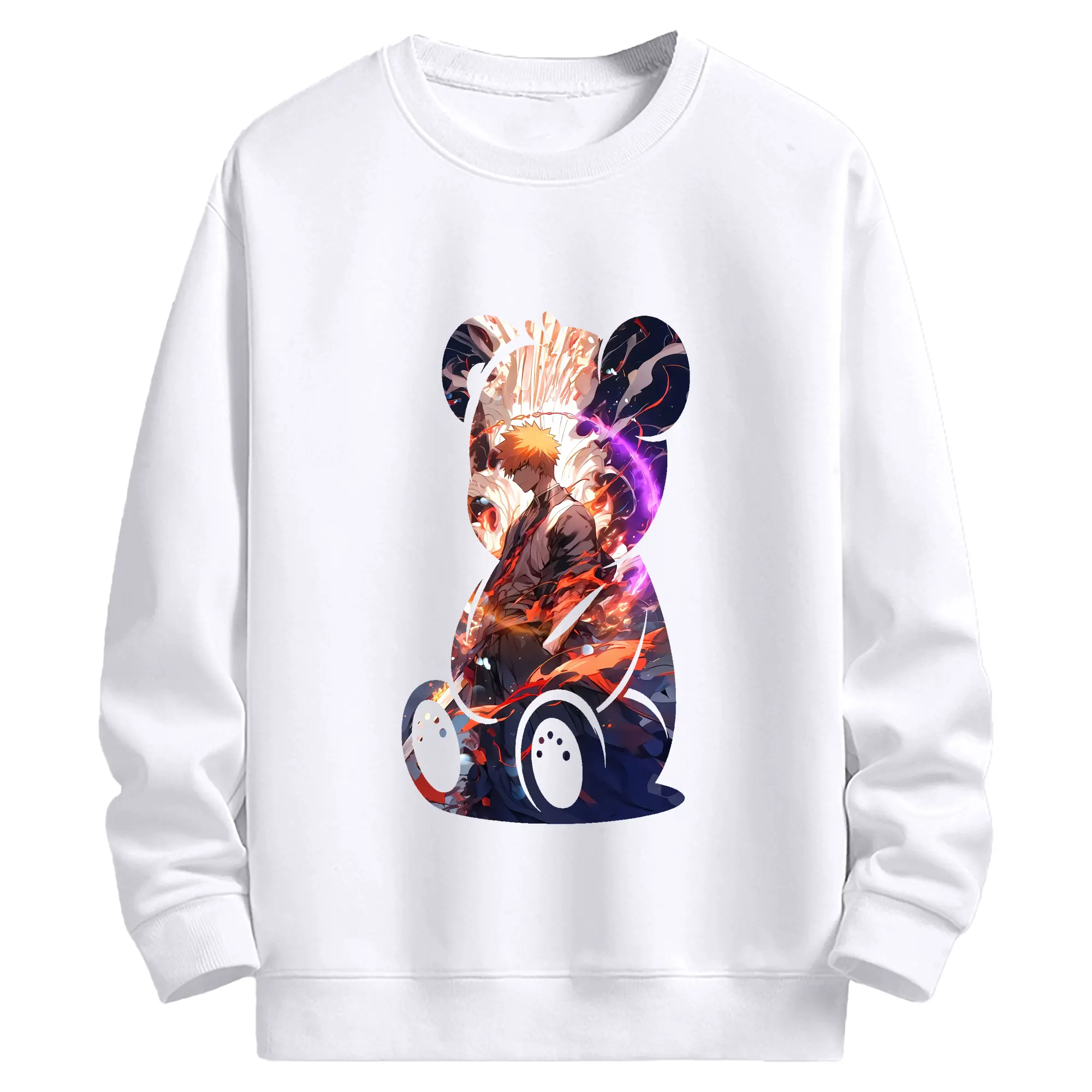 ブリーチ グッズ 黒崎 一護 - 高品質 クルーネック スウェット ・ コットン59％ ポリエステル41％ ・ ユニセックス 長袖 トレーナー ・ カジュアル デイリー スポーツ 散歩用