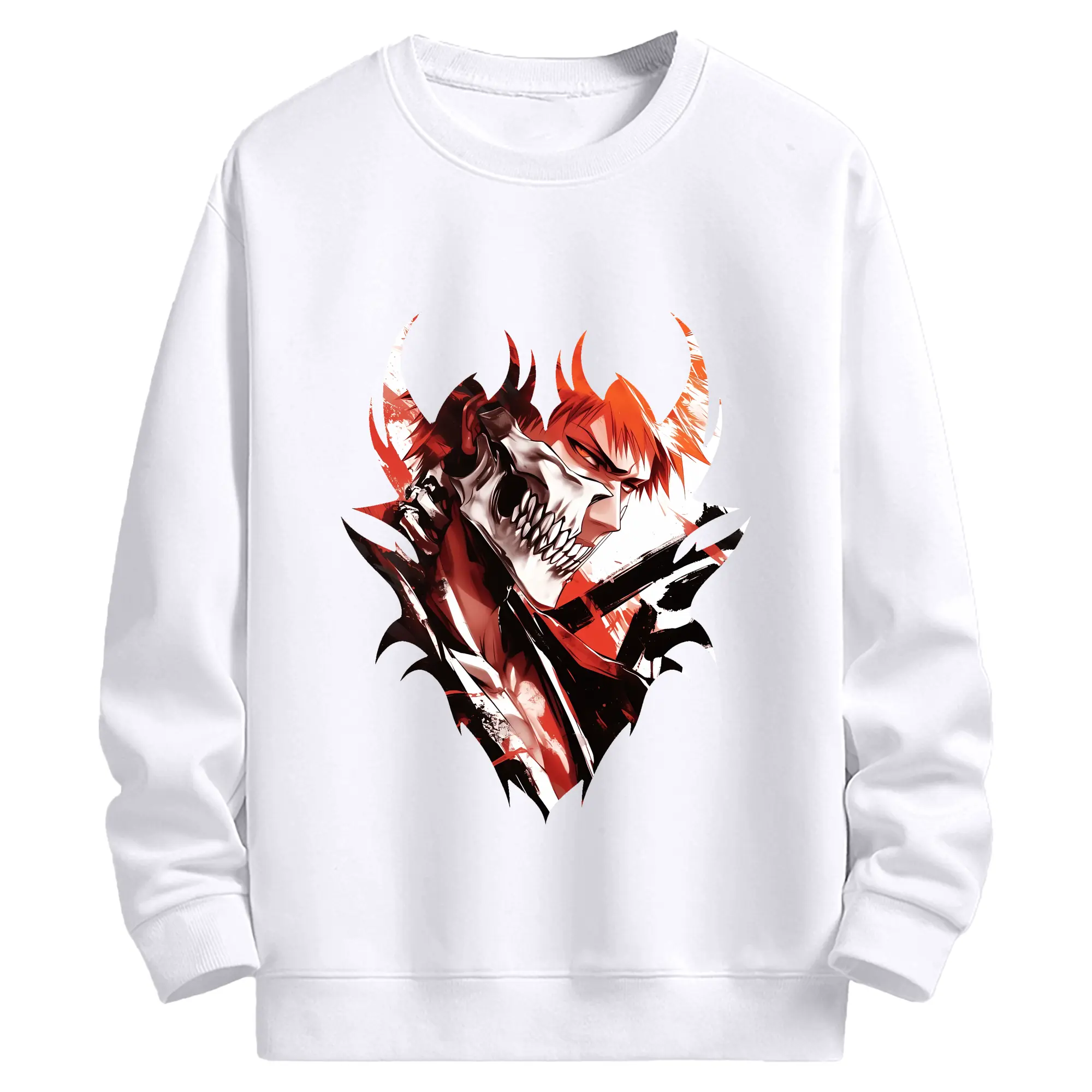 ブリーチ グッズ 黒崎 一護 - 高品質 クルーネック スウェット ・ コットン59％ ポリエステル41％ ・ ユニセックス 長袖 トレーナー ・ カジュアル デイリー スポーツ 散歩用