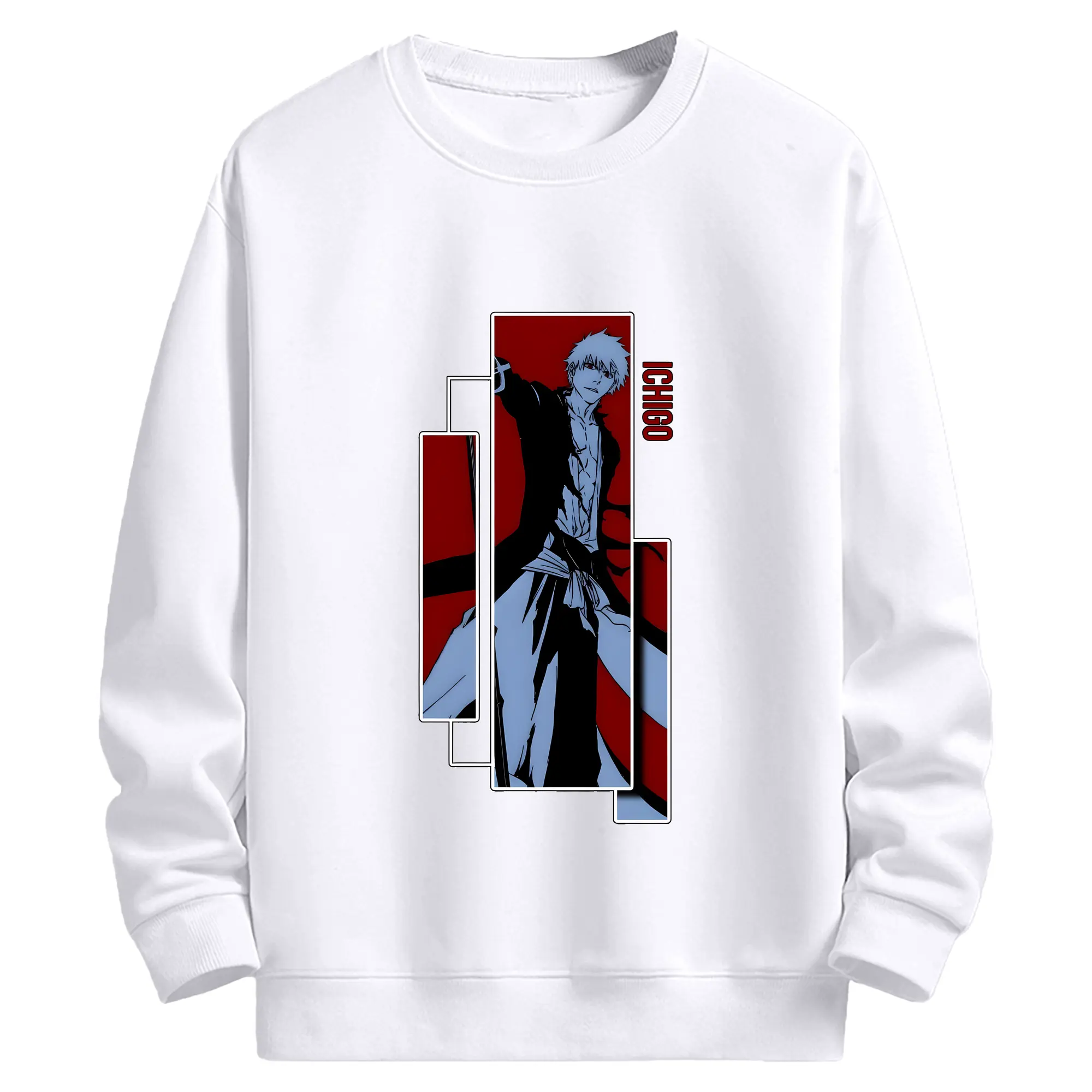 ブリーチ グッズ 黒崎 一護 - 高品質 クルーネック スウェット ・ コットン59％ ポリエステル41％ ・ ユニセックス 長袖 トレーナー ・ カジュアル デイリー スポーツ 散歩用