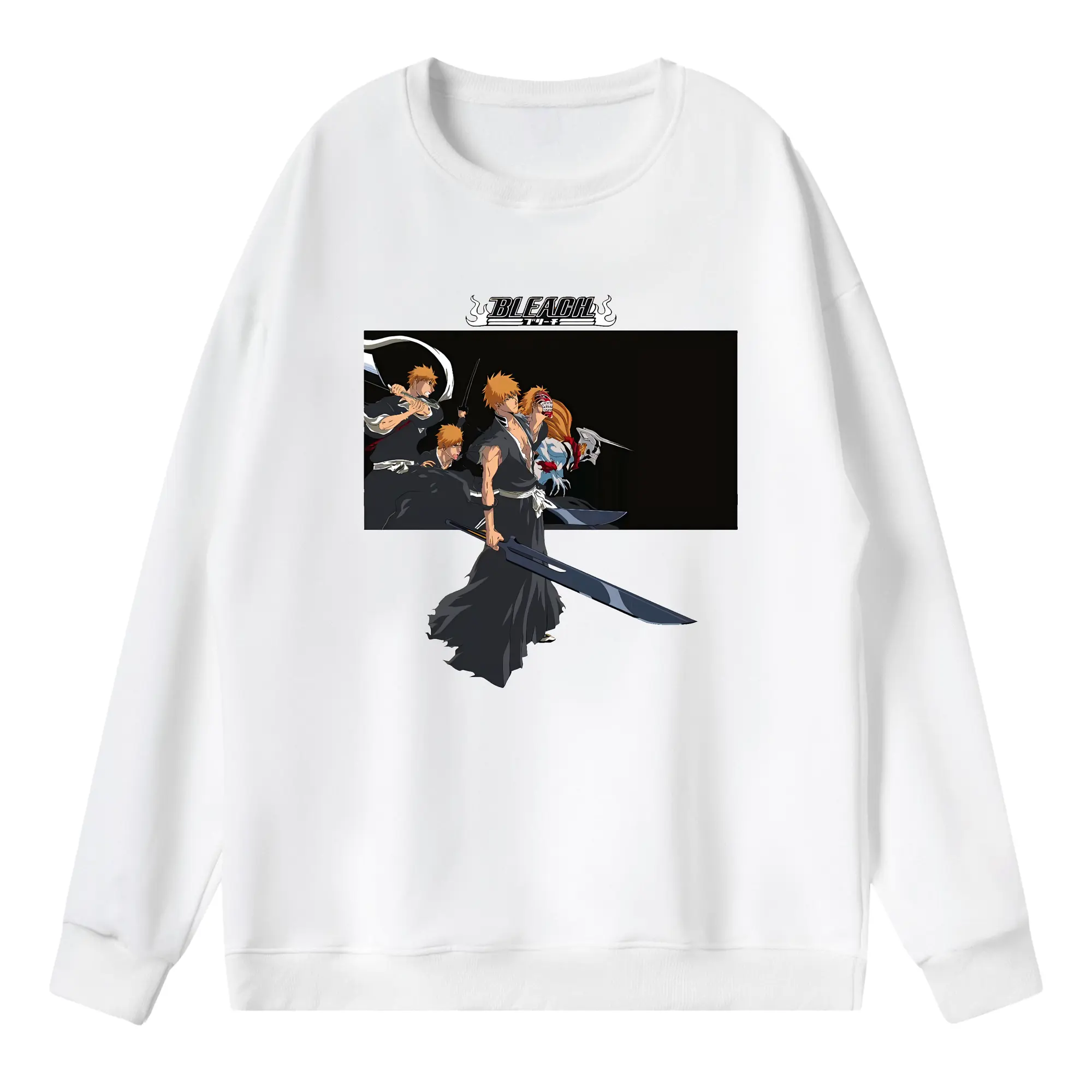 ブリーチ グッズ 黒崎 一護 - 薄手 クルーネック スウェット 裏毛260g · ポリエステル 春秋向け カジュアル 男女兼用 · トレーナー デイリー スポーツ 散歩に最適