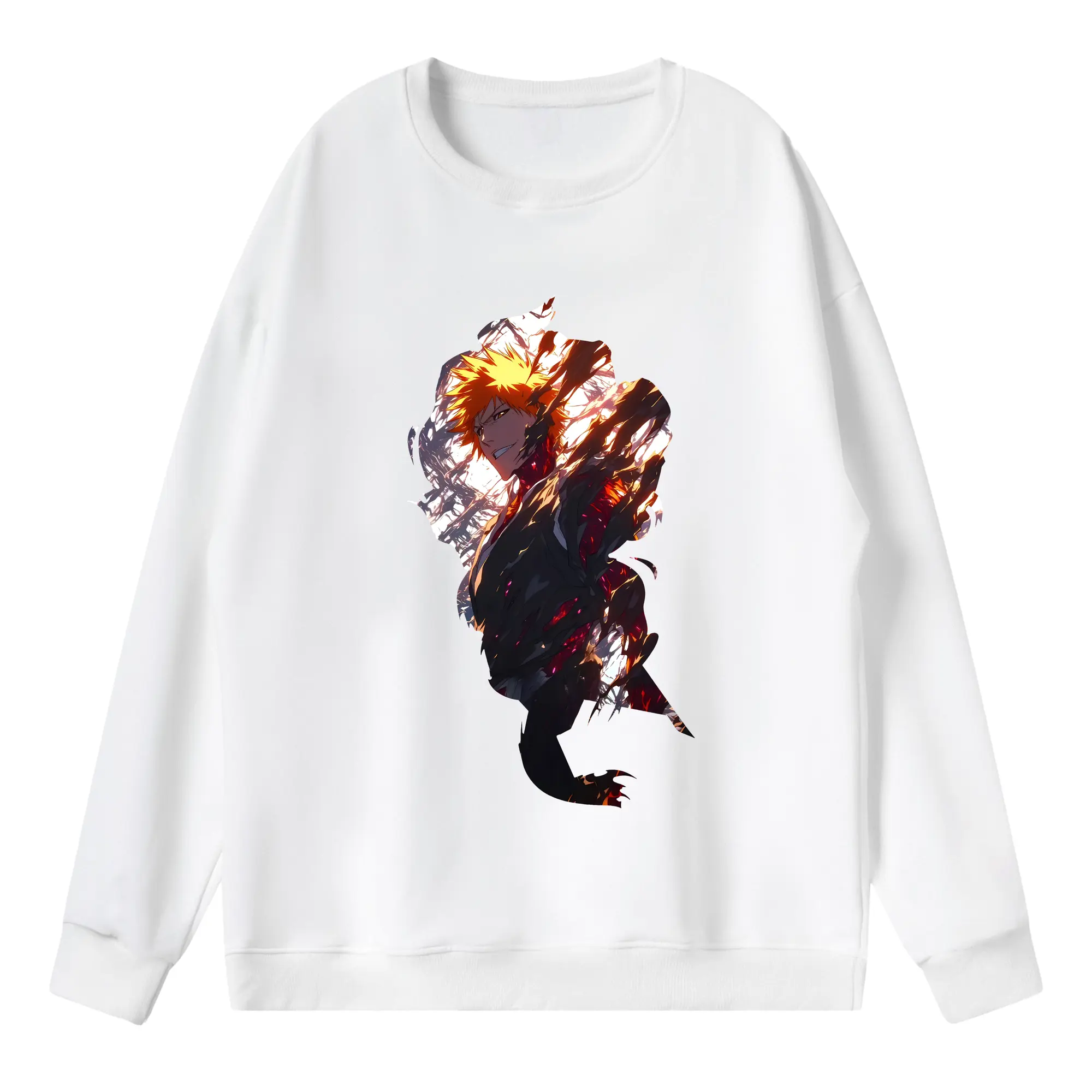 ブリーチ グッズ 黒崎 一護 - 薄手 クルーネック スウェット 裏毛260g · ポリエステル 春秋向け カジュアル 男女兼用 · トレーナー デイリー スポーツ 散歩に最適