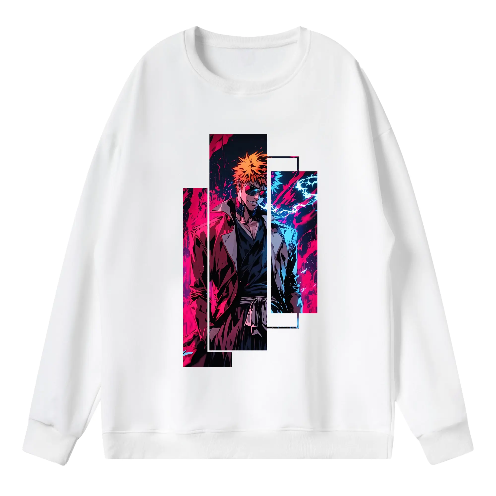 ブリーチ グッズ 黒崎 一護 - 薄手 クルーネック スウェット 裏毛260g · ポリエステル 春秋向け カジュアル 男女兼用 · トレーナー デイリー スポーツ 散歩に最適