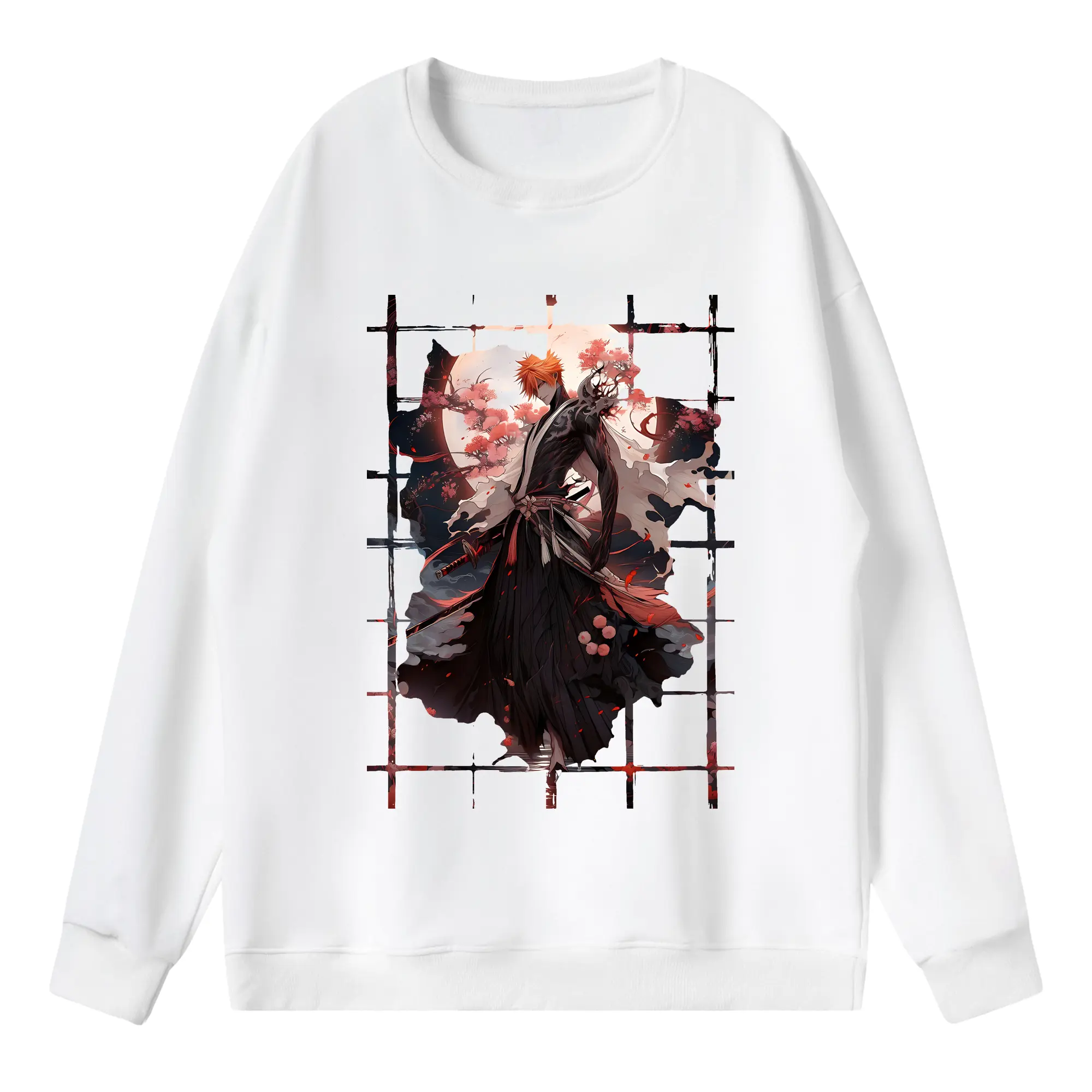 ブリーチ グッズ 黒崎 一護 - 薄手 クルーネック スウェット 裏毛260g · ポリエステル 春秋向け カジュアル 男女兼用 · トレーナー デイリー スポーツ 散歩に最適