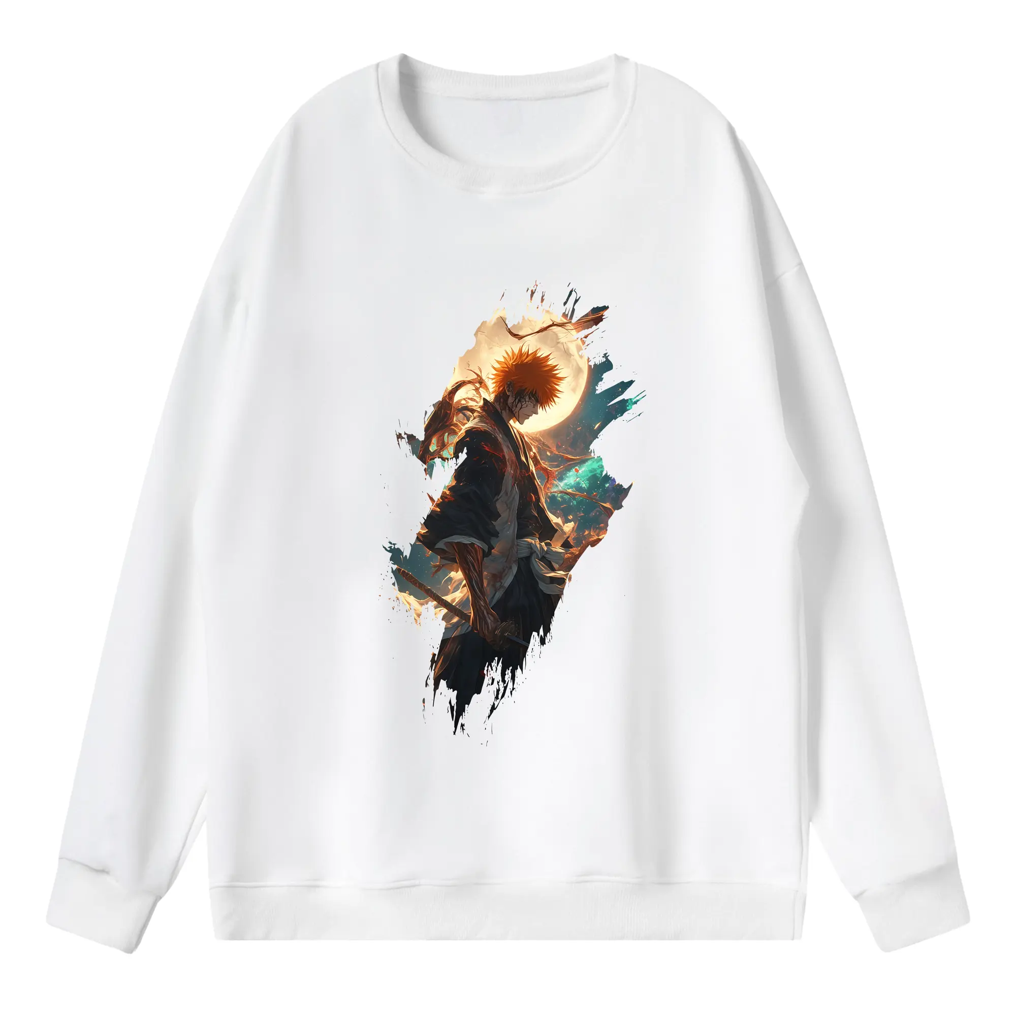 ブリーチ グッズ 黒崎 一護 - 薄手 クルーネック スウェット 裏毛260g · ポリエステル 春秋向け カジュアル 男女兼用 · トレーナー デイリー スポーツ 散歩に最適