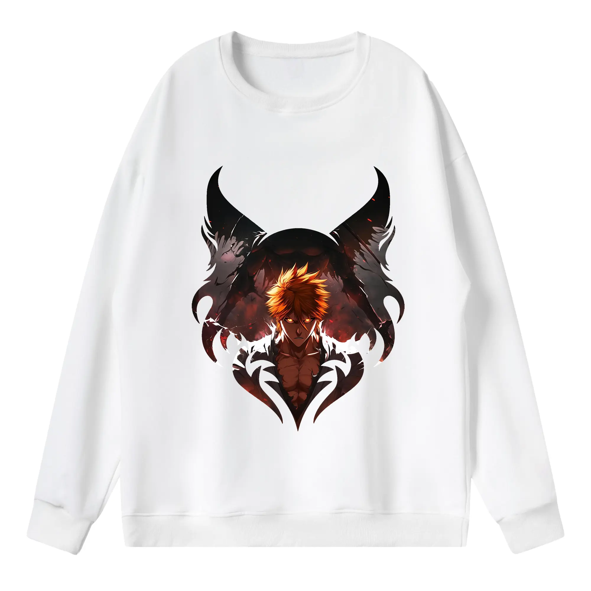 ブリーチ グッズ 黒崎 一護 - 薄手 クルーネック スウェット 裏毛260g · ポリエステル 春秋向け カジュアル 男女兼用 · トレーナー デイリー スポーツ 散歩に最適