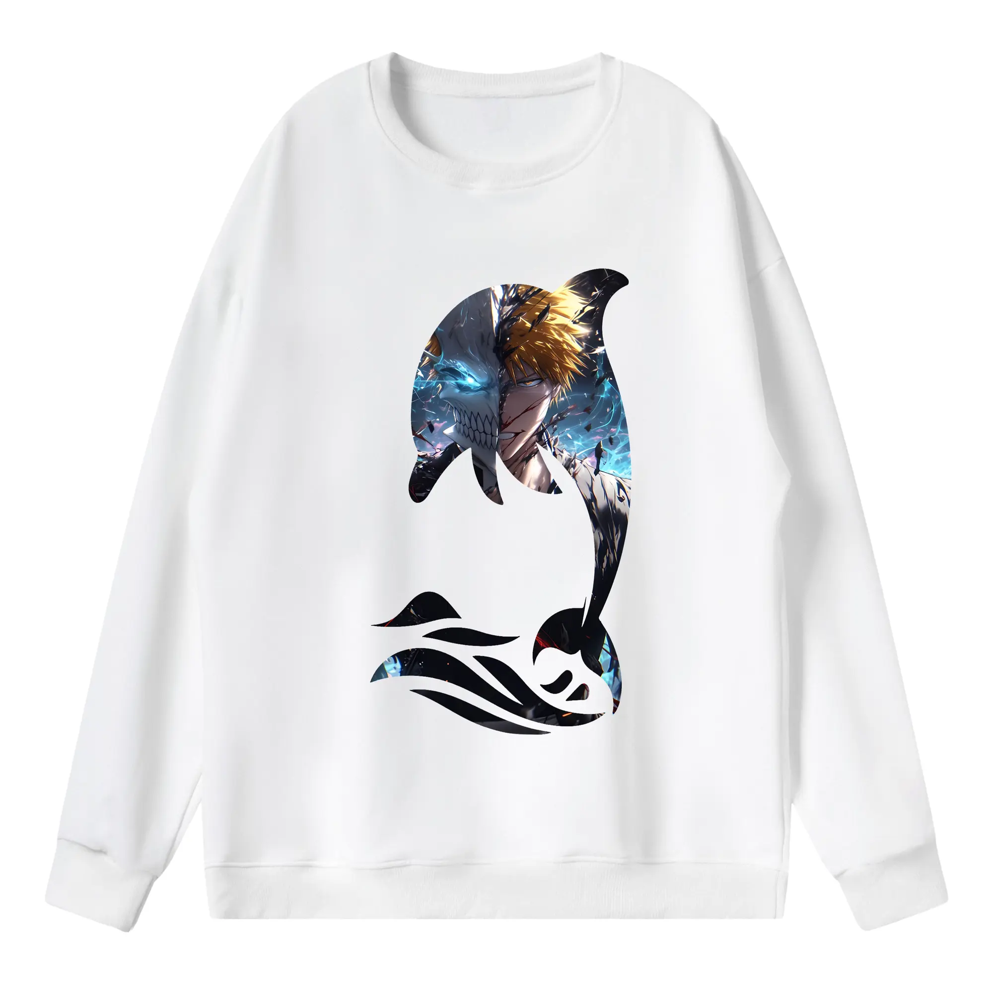 ブリーチ グッズ 黒崎 一護 - 薄手 クルーネック スウェット 裏毛260g · ポリエステル 春秋向け カジュアル 男女兼用 · トレーナー デイリー スポーツ 散歩に最適