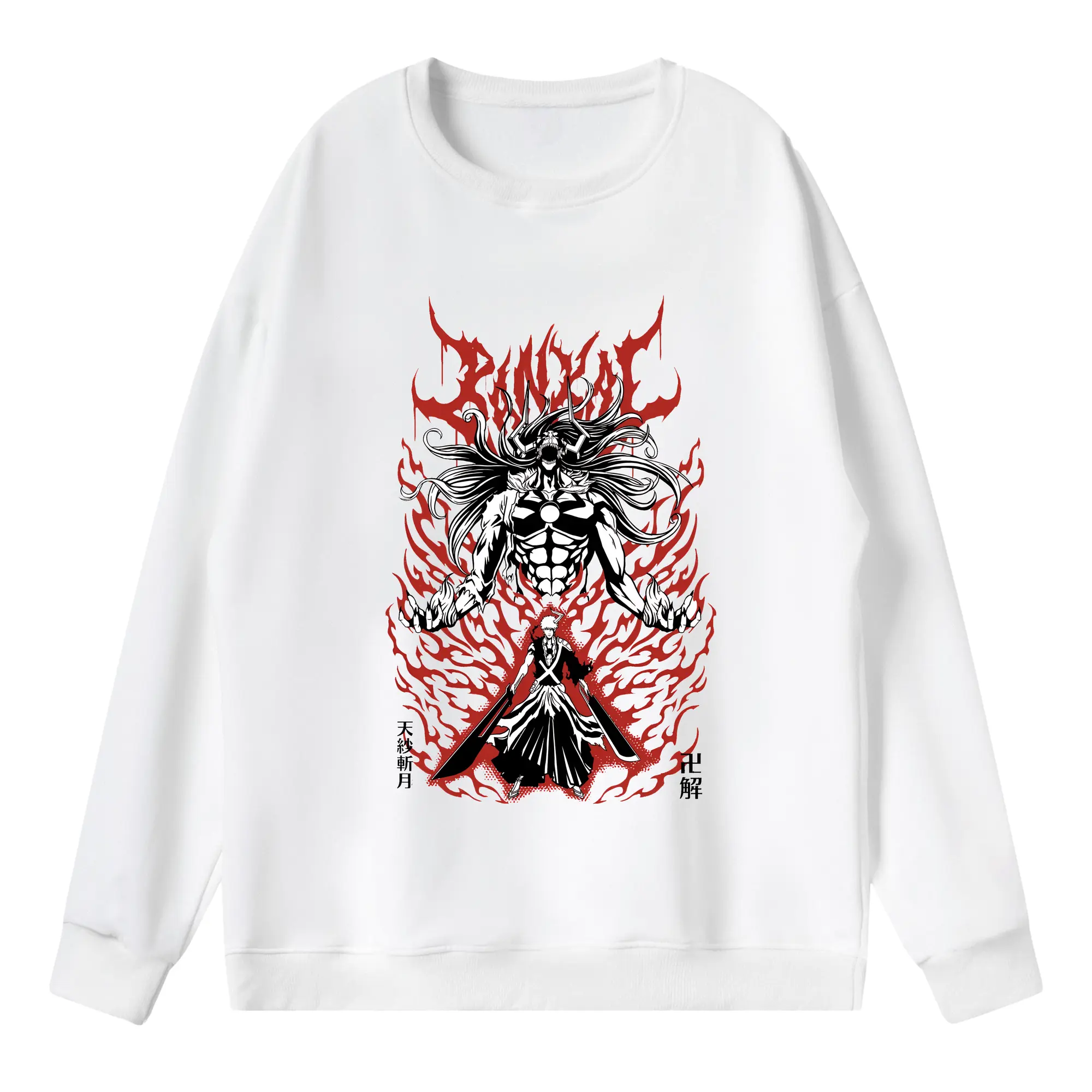 ブリーチ グッズ 黒崎 一護 - 薄手 クルーネック スウェット 裏毛260g · ポリエステル 春秋向け カジュアル 男女兼用 · トレーナー デイリー スポーツ 散歩に最適