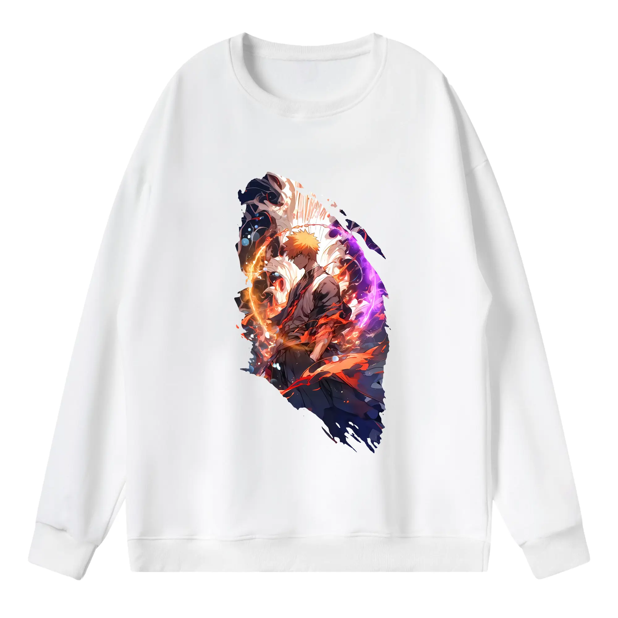 ブリーチ グッズ 黒崎 一護 - 薄手 クルーネック スウェット 裏毛260g · ポリエステル 春秋向け カジュアル 男女兼用 · トレーナー デイリー スポーツ 散歩に最適