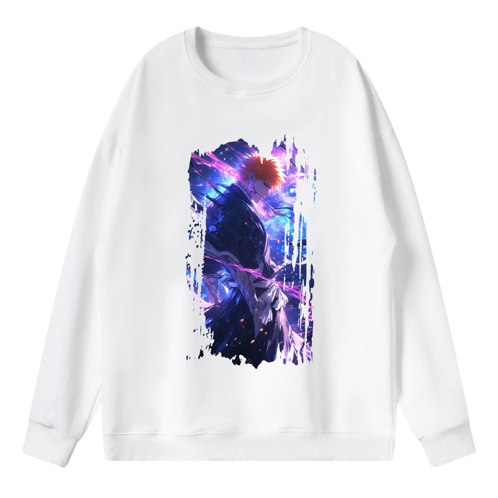 ブリーチ グッズ 黒崎 一護 - 薄手 クルーネック スウェット 裏毛260g · ポリエステル 春秋向け カジュアル 男女兼用 · トレーナー デイリー スポーツ 散歩に最適