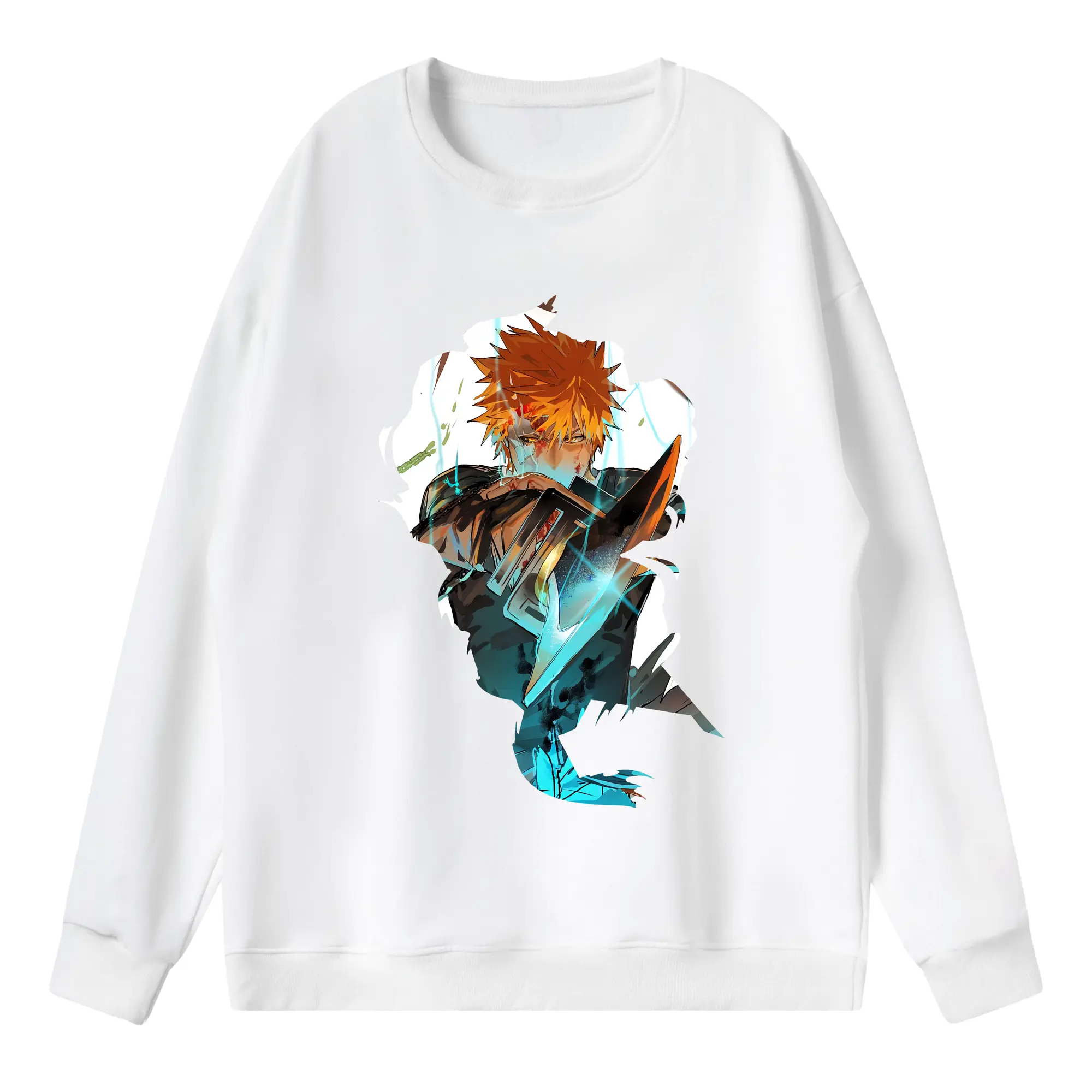 ブリーチ グッズ 黒崎 一護 - 薄手 クルーネック スウェット 裏毛260g · ポリエステル 春秋向け カジュアル 男女兼用 · トレーナー デイリー スポーツ 散歩に最適