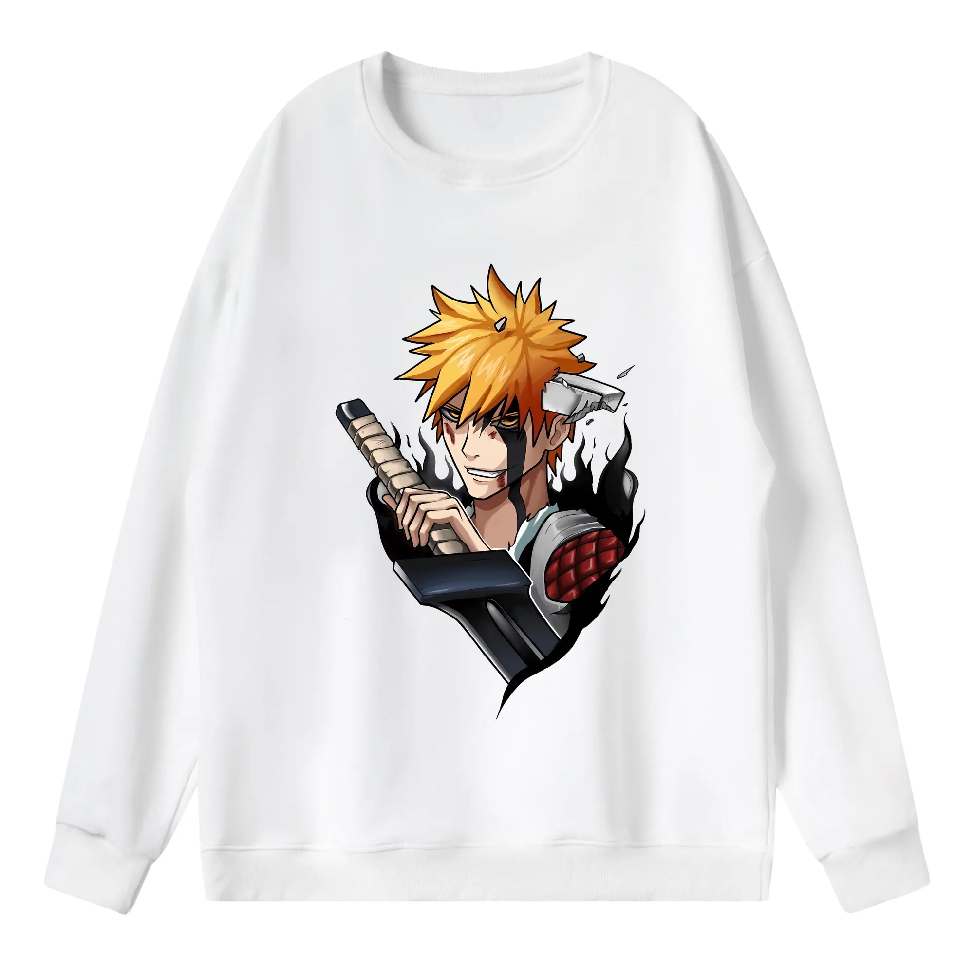 ブリーチ グッズ 黒崎 一護 - 薄手 クルーネック スウェット 裏毛260g · ポリエステル 春秋向け カジュアル 男女兼用 · トレーナー デイリー スポーツ 散歩に最適