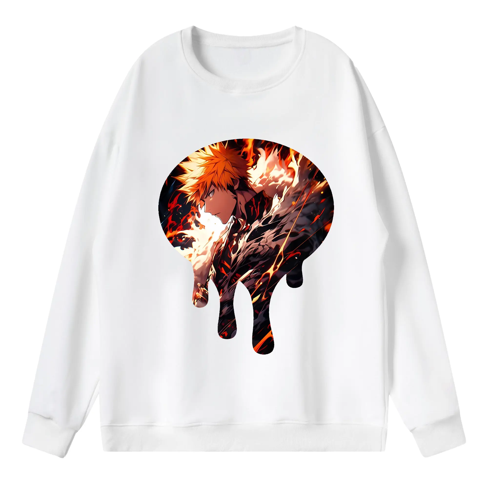 ブリーチ グッズ 黒崎 一護 - 薄手 クルーネック スウェット 裏毛260g · ポリエステル 春秋向け カジュアル 男女兼用 · トレーナー デイリー スポーツ 散歩に最適