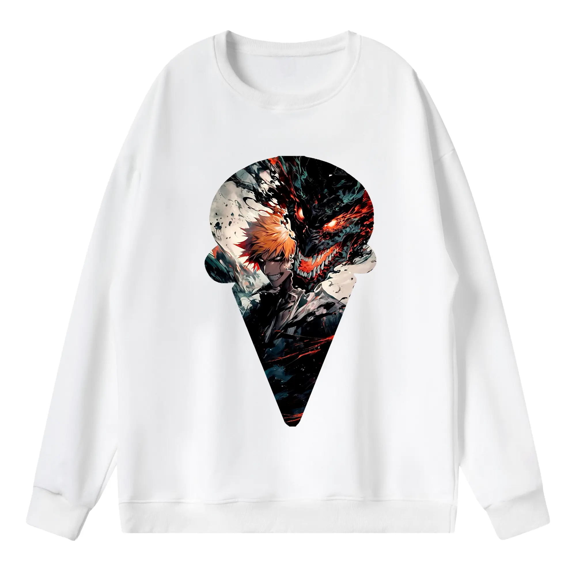 ブリーチ グッズ 黒崎 一護 - 薄手 クルーネック スウェット 裏毛260g · ポリエステル 春秋向け カジュアル 男女兼用 · トレーナー デイリー スポーツ 散歩に最適