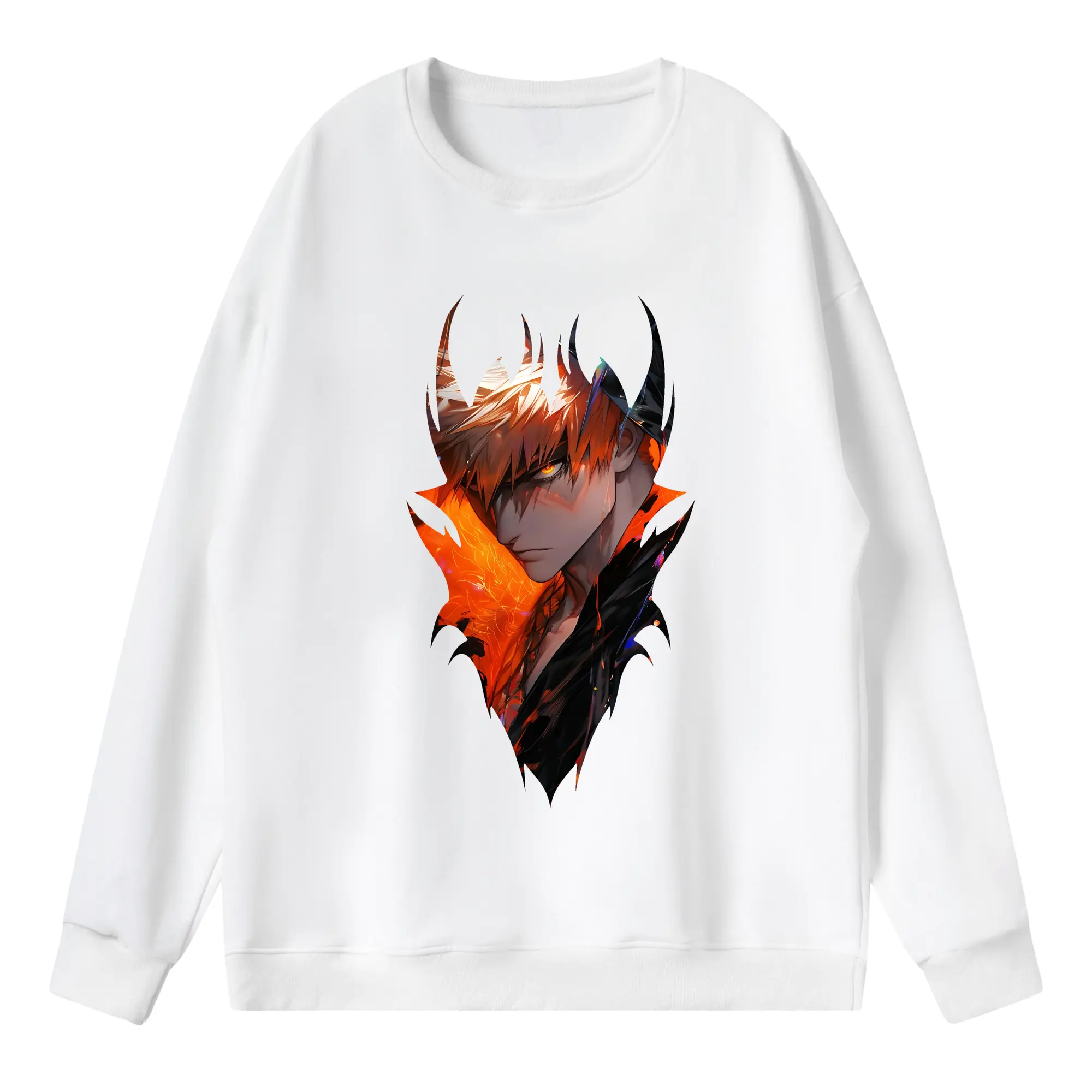 ブリーチ グッズ 黒崎 一護 - 薄手 クルーネック スウェット 裏毛260g · ポリエステル 春秋向け カジュアル 男女兼用 · トレーナー デイリー スポーツ 散歩に最適