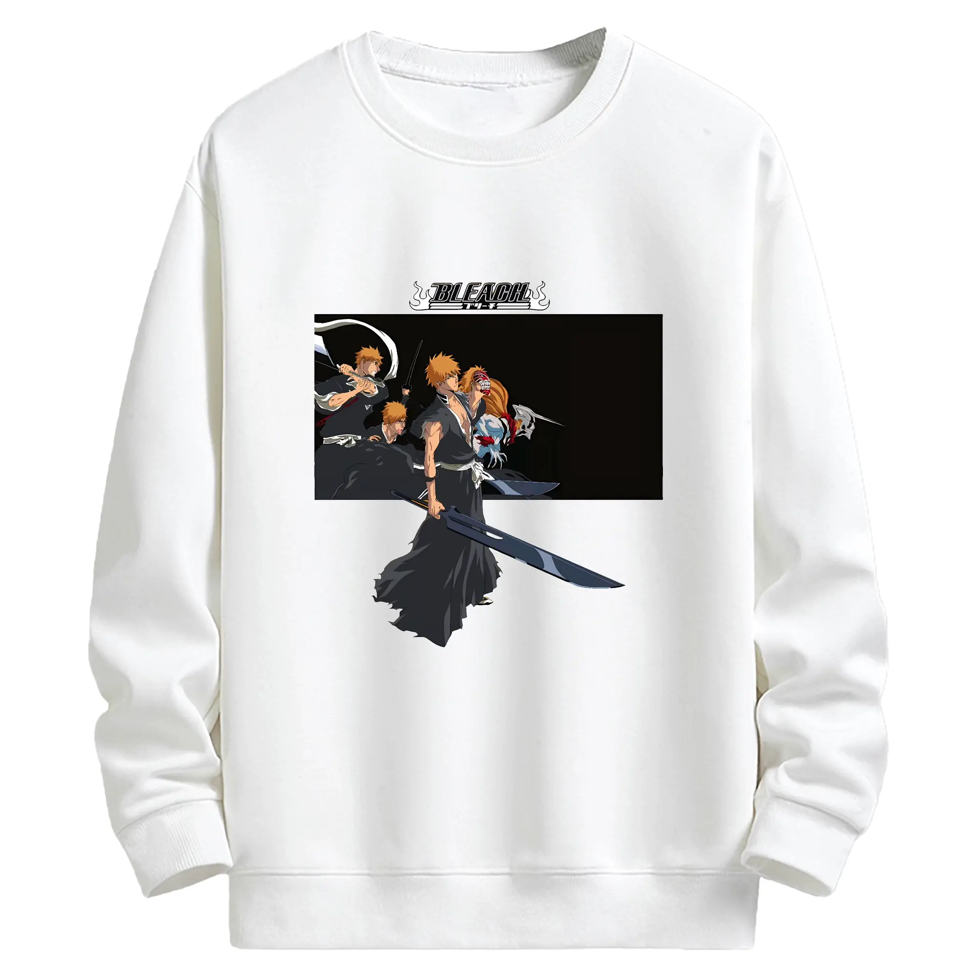 ブリーチ グッズ 黒崎 一護 - キッズ クルーネックスウェットシャツ ・ フロントプリント ・ 綿80％ ポリエステル20％ ・ 快適 通学 スポーツ 日常使い お散歩用