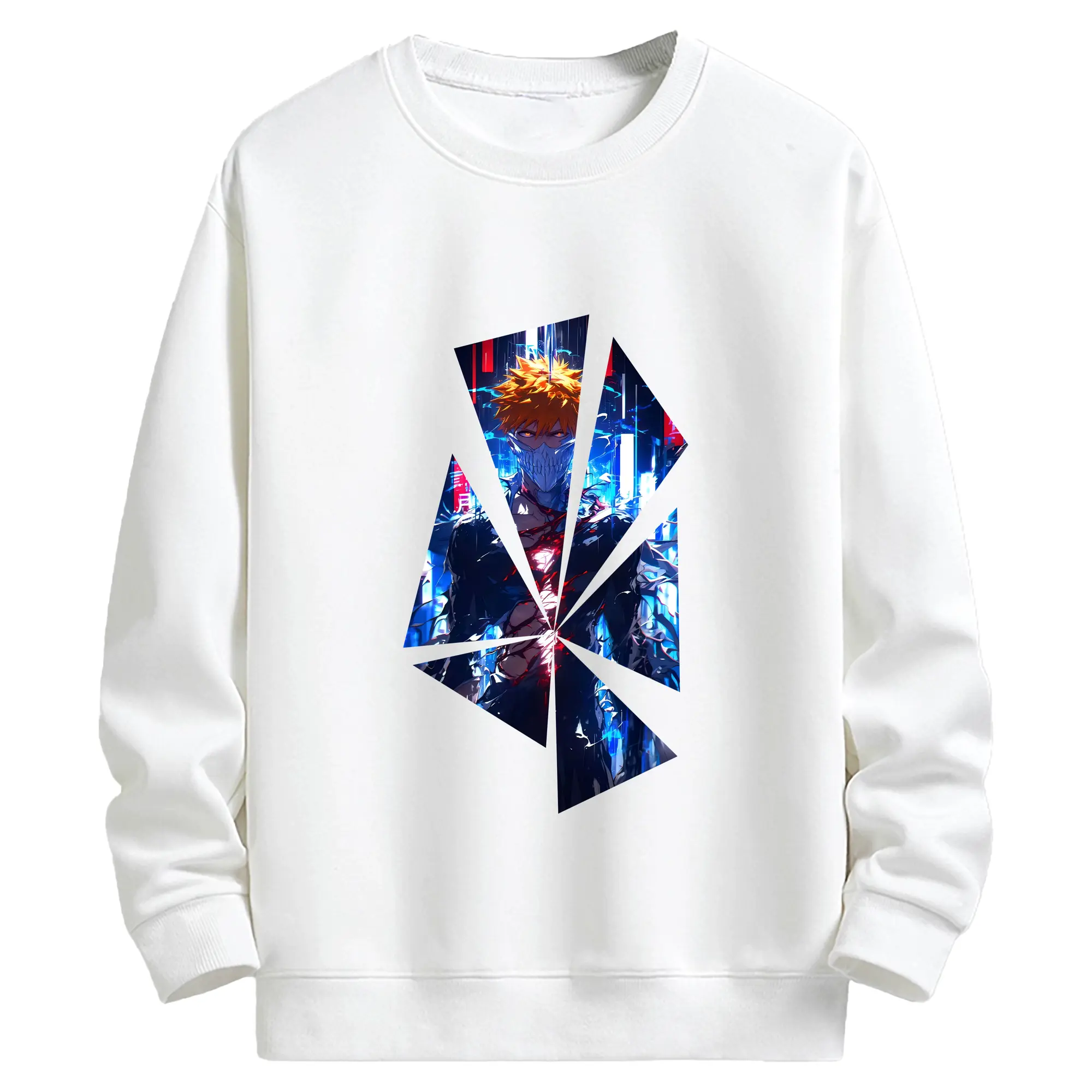 ブリーチ グッズ 黒崎 一護 - キッズ クルーネックスウェットシャツ ・ フロントプリント ・ 綿80％ ポリエステル20％ ・ 快適 通学 スポーツ 日常使い お散歩用