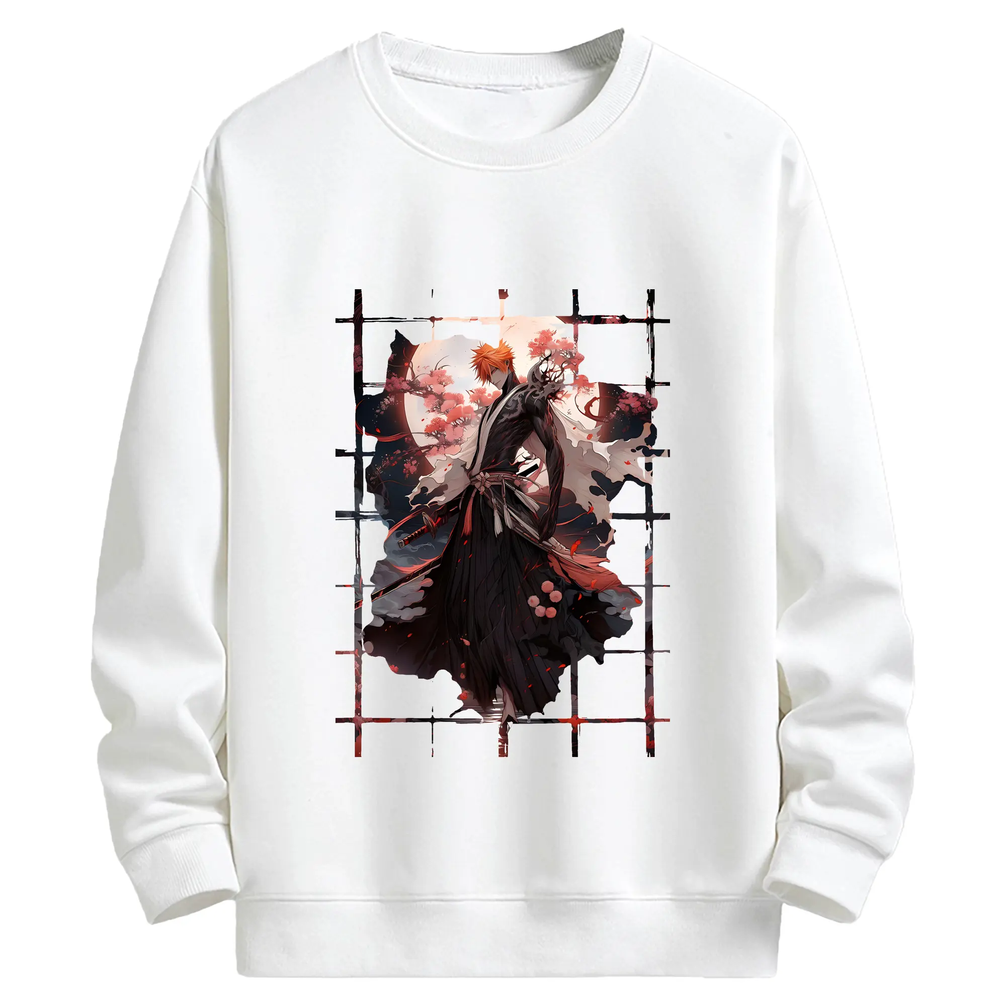 ブリーチ グッズ 黒崎 一護 - キッズ クルーネックスウェットシャツ ・ フロントプリント ・ 綿80％ ポリエステル20％ ・ 快適 通学 スポーツ 日常使い お散歩用