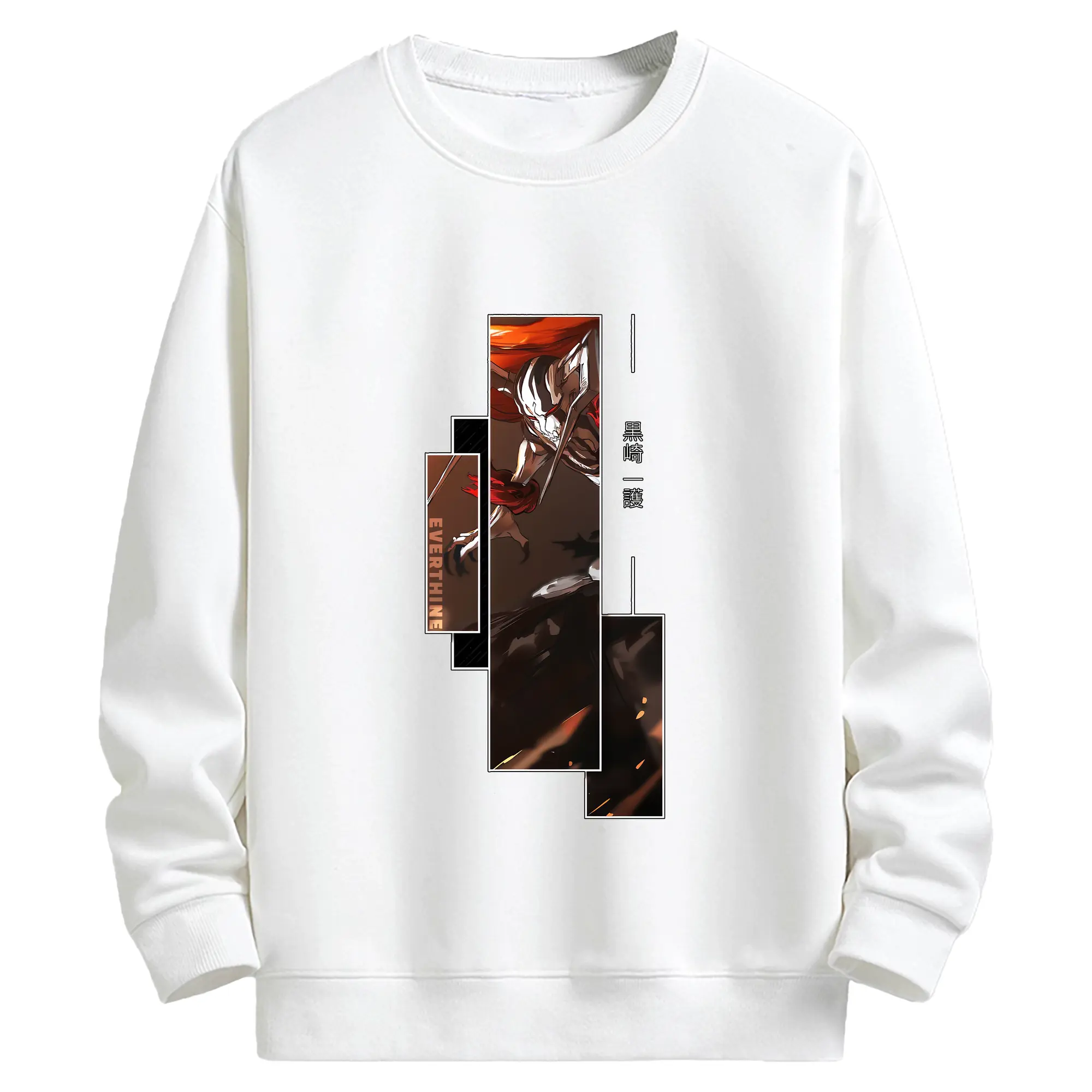 ブリーチ グッズ 黒崎 一護 - キッズ クルーネックスウェットシャツ ・ フロントプリント ・ 綿80％ ポリエステル20％ ・ 快適 通学 スポーツ 日常使い お散歩用