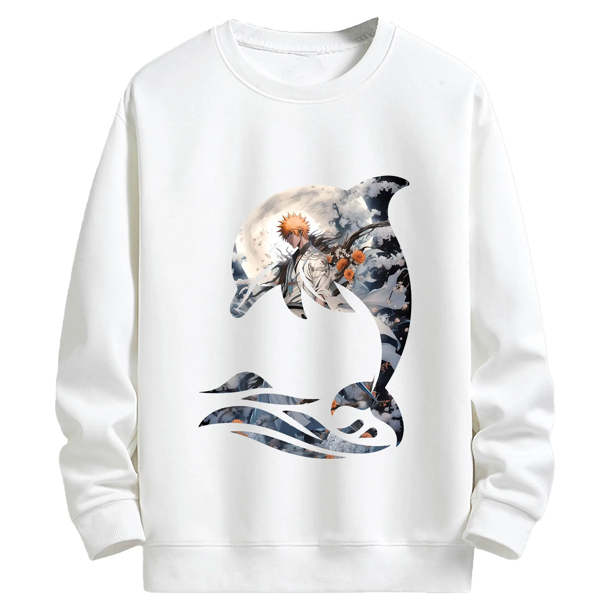 ブリーチ グッズ 黒崎 一護 - キッズ クルーネックスウェットシャツ ・ フロントプリント ・ 綿80％ ポリエステル20％ ・ 快適 通学 スポーツ 日常使い お散歩用