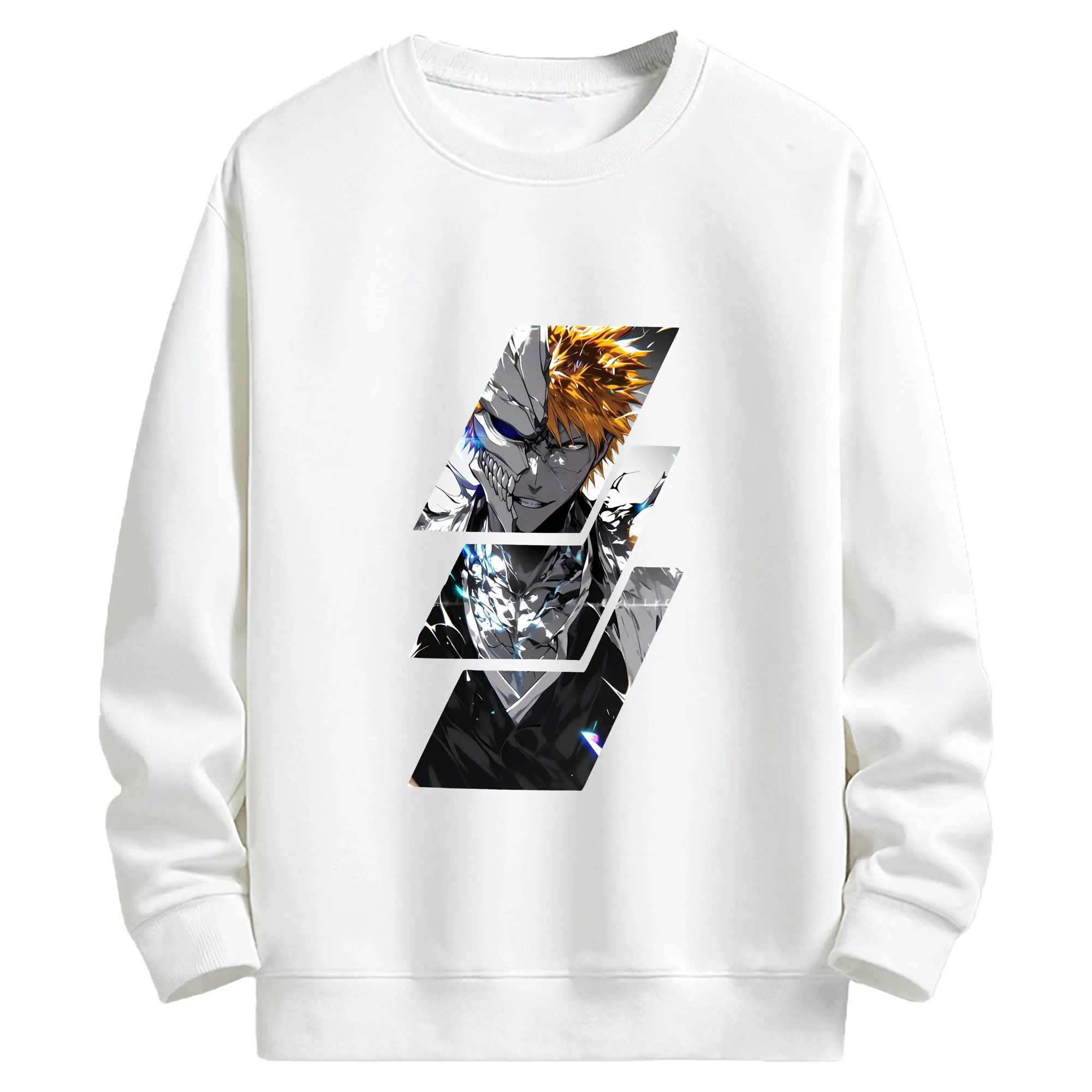 ブリーチ グッズ 黒崎 一護 - キッズ クルーネックスウェットシャツ ・ フロントプリント ・ 綿80％ ポリエステル20％ ・ 快適 通学 スポーツ 日常使い お散歩用