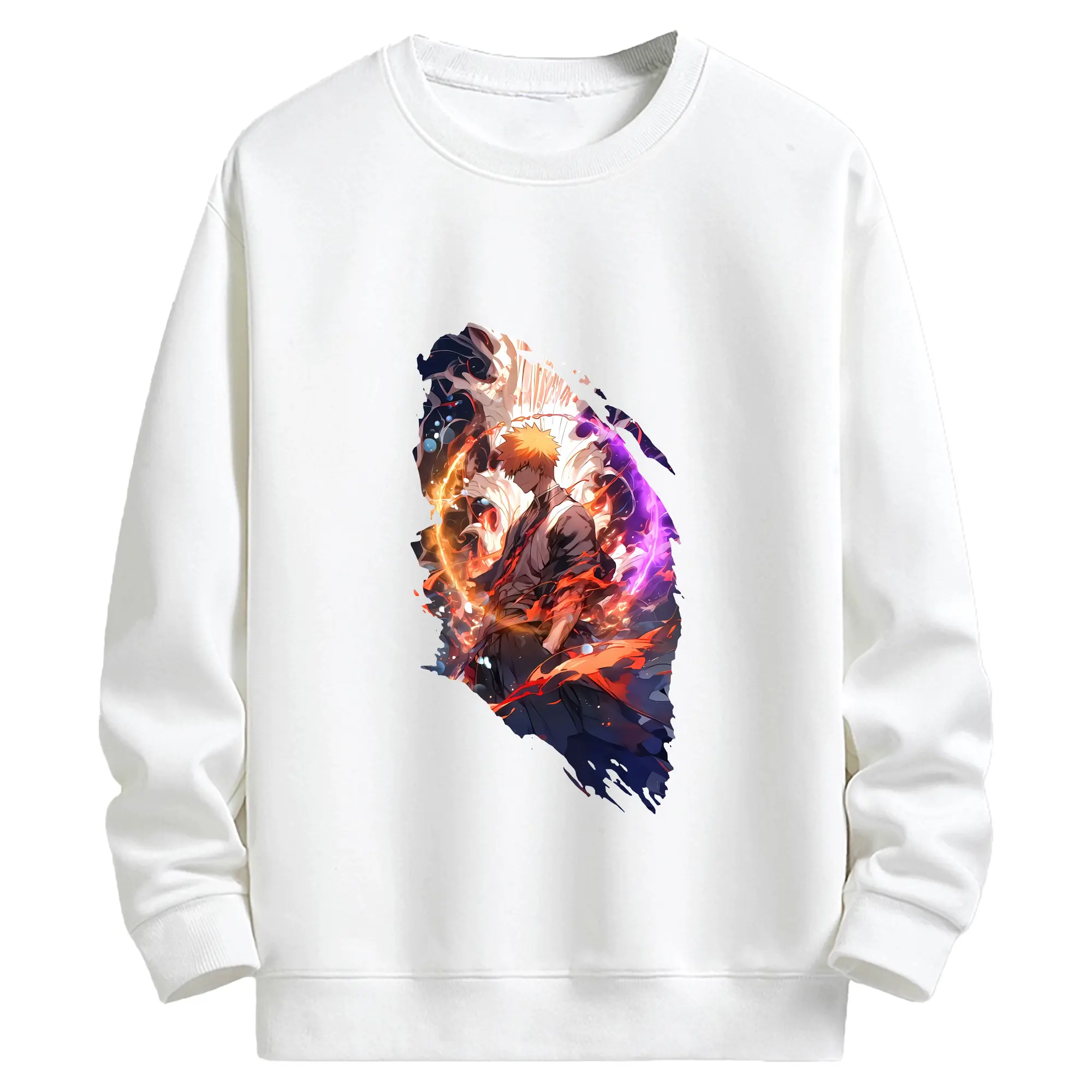 ブリーチ グッズ 黒崎 一護 - キッズ クルーネックスウェットシャツ ・ フロントプリント ・ 綿80％ ポリエステル20％ ・ 快適 通学 スポーツ 日常使い お散歩用