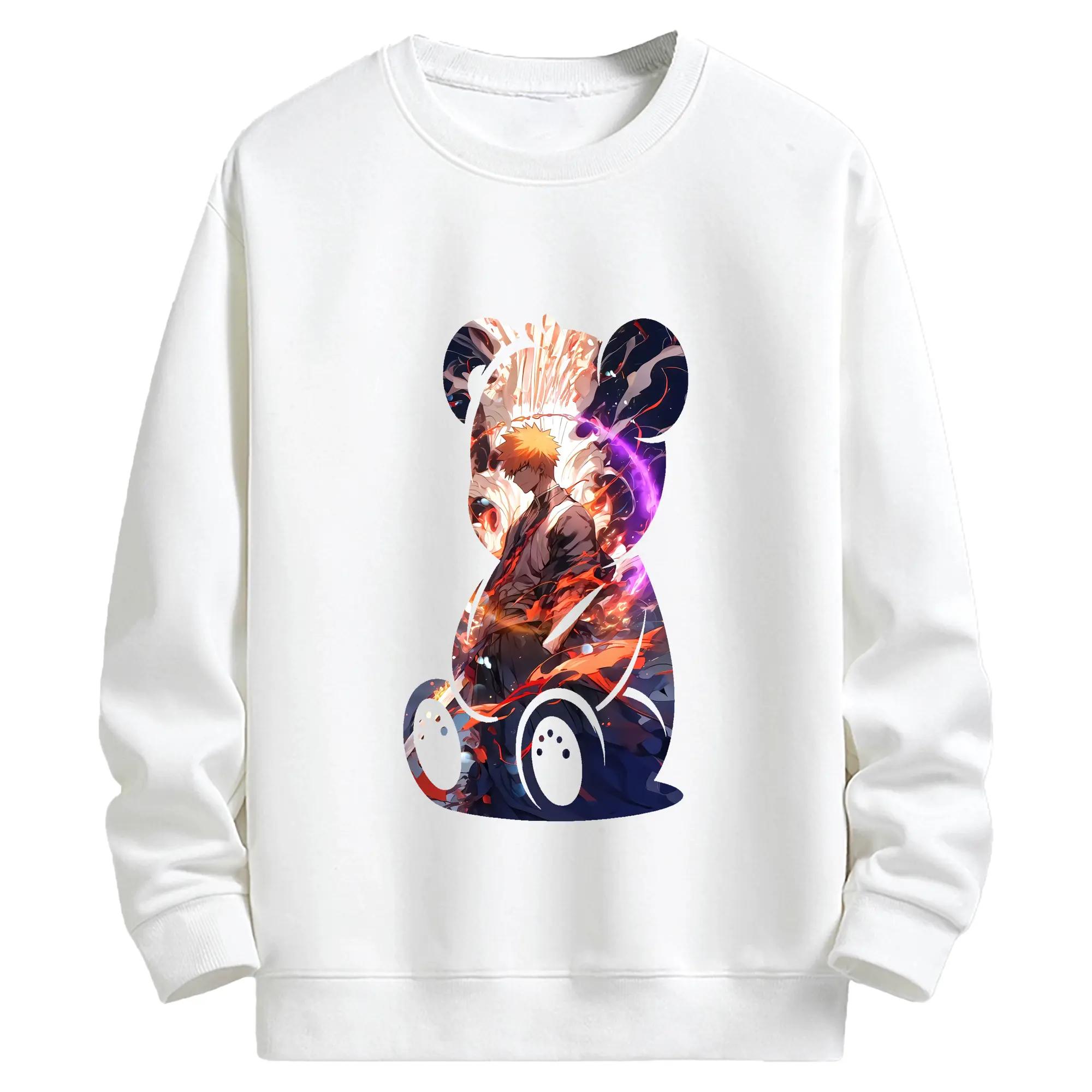 ブリーチ グッズ 黒崎 一護 - キッズ クルーネックスウェットシャツ ・ フロントプリント ・ 綿80％ ポリエステル20％ ・ 快適 通学 スポーツ 日常使い お散歩用