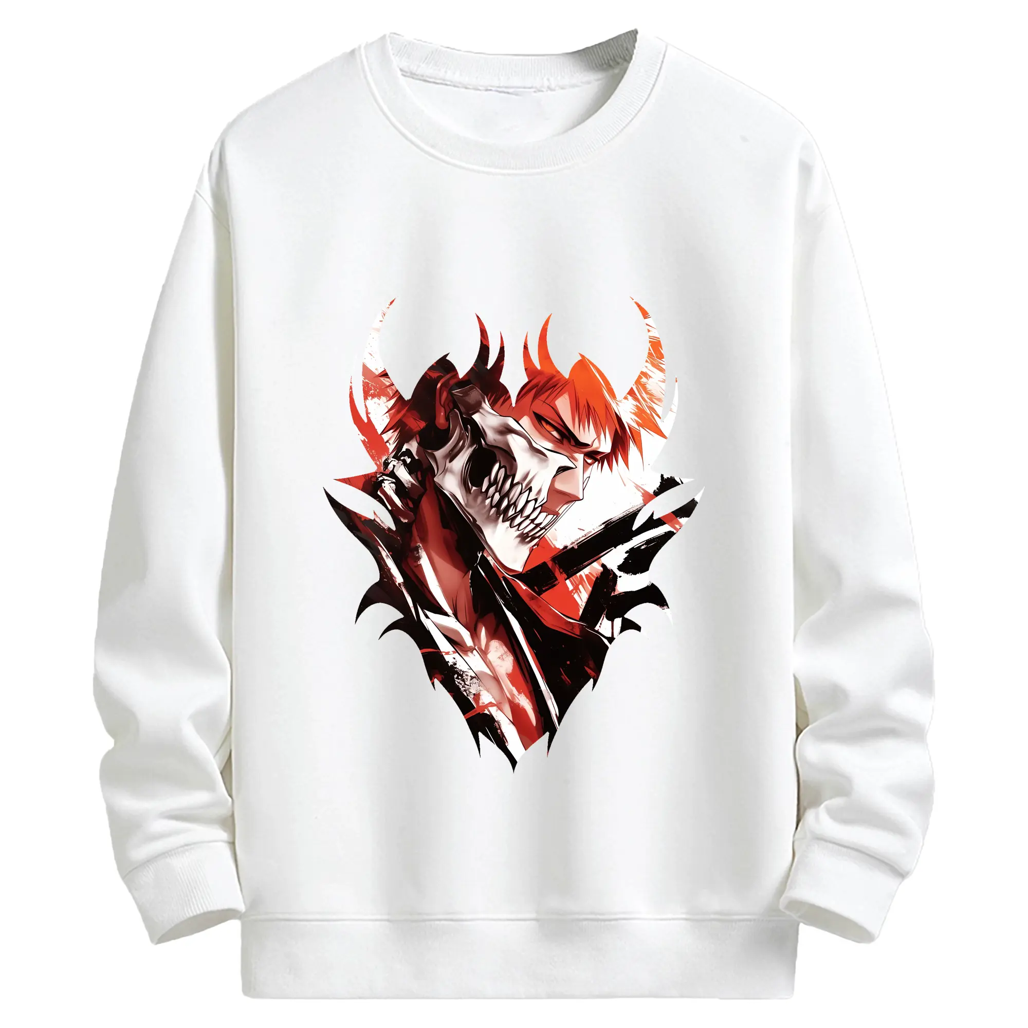 ブリーチ グッズ 黒崎 一護 - キッズ クルーネックスウェットシャツ ・ フロントプリント ・ 綿80％ ポリエステル20％ ・ 快適 通学 スポーツ 日常使い お散歩用