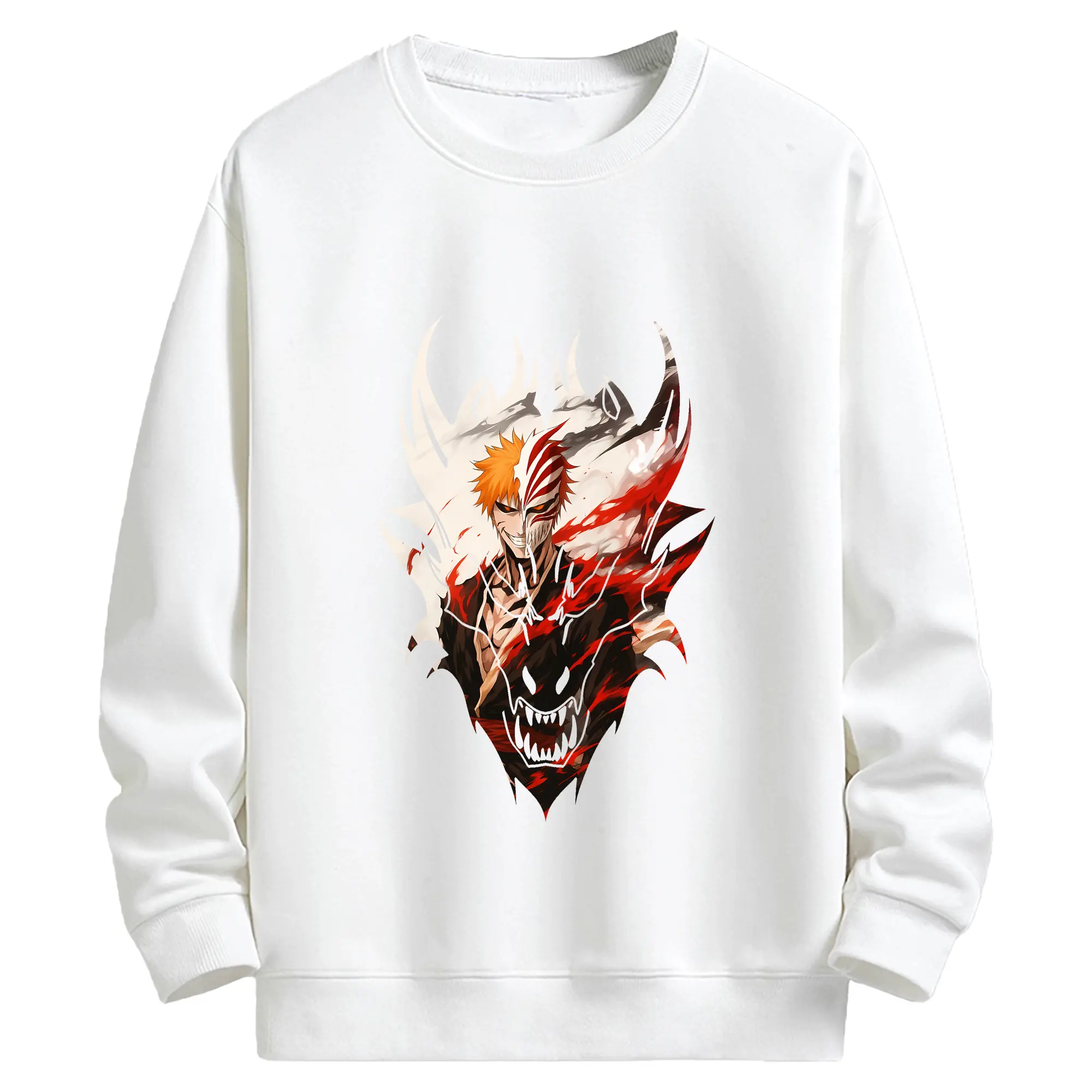 ブリーチ グッズ 黒崎 一護 - キッズ クルーネックスウェットシャツ ・ フロントプリント ・ 綿80％ ポリエステル20％ ・ 快適 通学 スポーツ 日常使い お散歩用