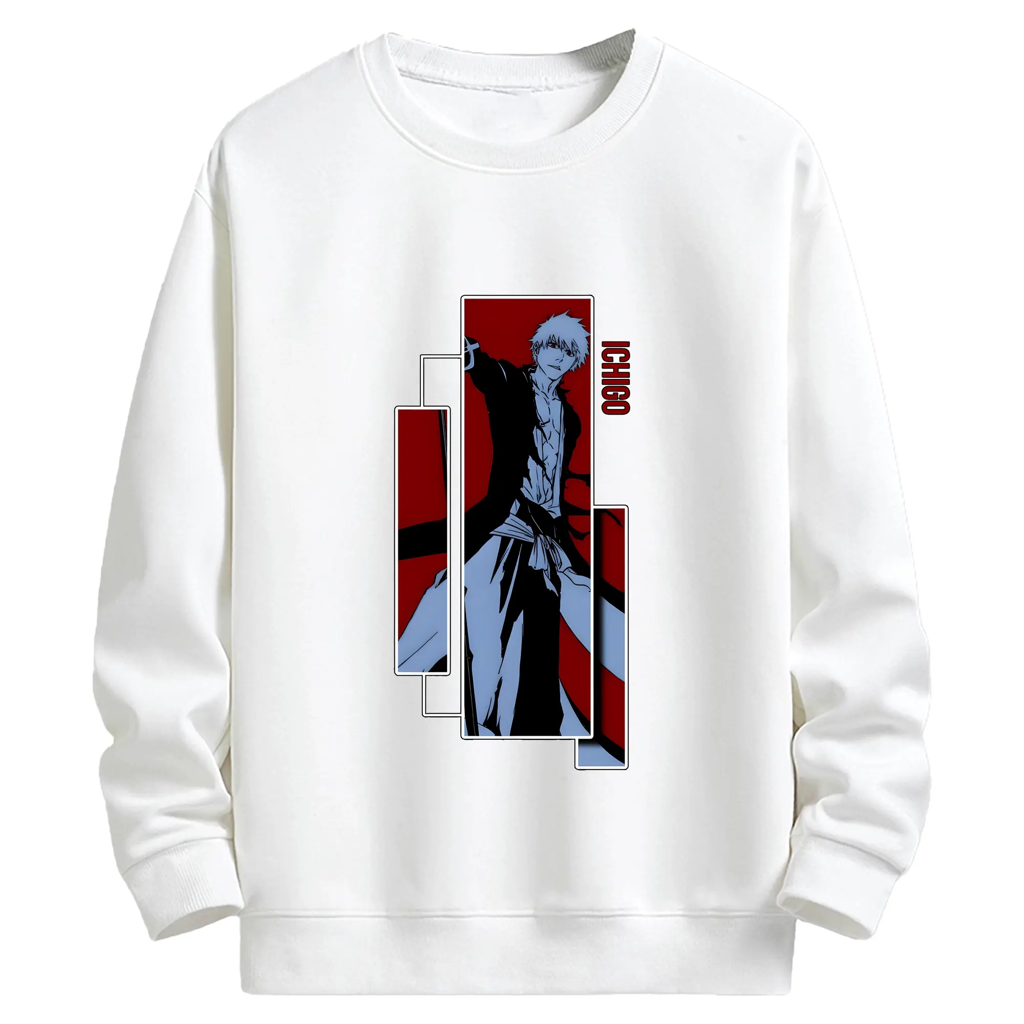 ブリーチ グッズ 黒崎 一護 - キッズ クルーネックスウェットシャツ ・ フロントプリント ・ 綿80％ ポリエステル20％ ・ 快適 通学 スポーツ 日常使い お散歩用