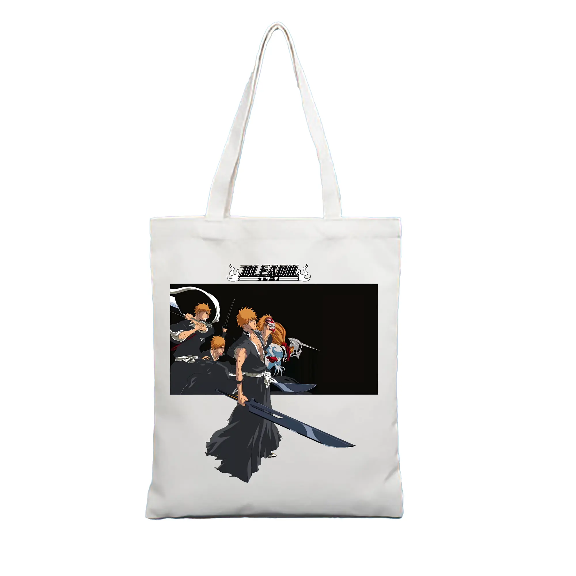 ブリーチ グッズ 黒崎 一護 - 縦型キャンバス手提げバッグ（トートバッグ） ・ キャンバス素材 ・ ショッピング用 ・ 軽量 丈夫 お手入れ簡単