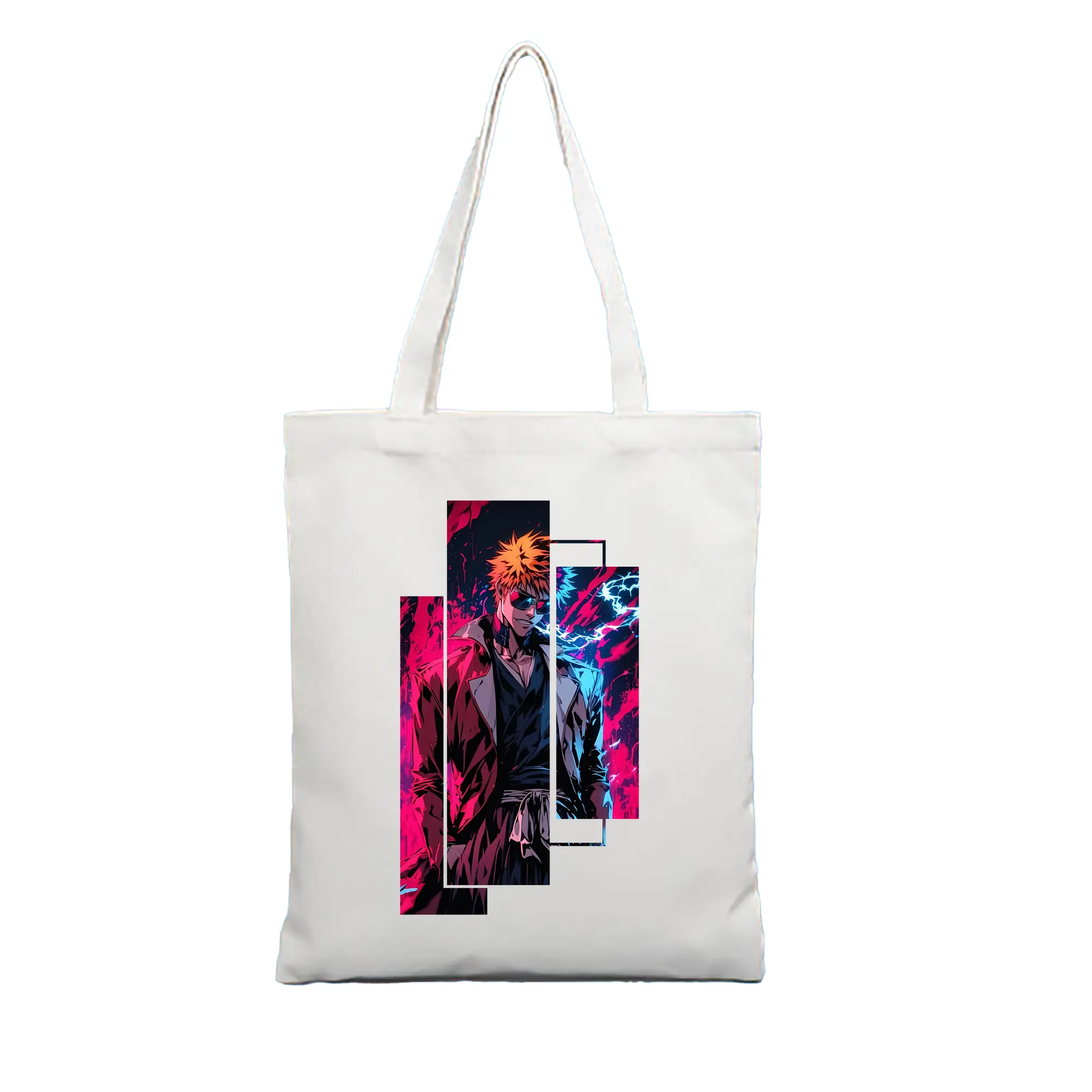 ブリーチ グッズ 黒崎 一護 - 縦型キャンバス手提げバッグ（トートバッグ） ・ キャンバス素材 ・ ショッピング用 ・ 軽量 丈夫 お手入れ簡単