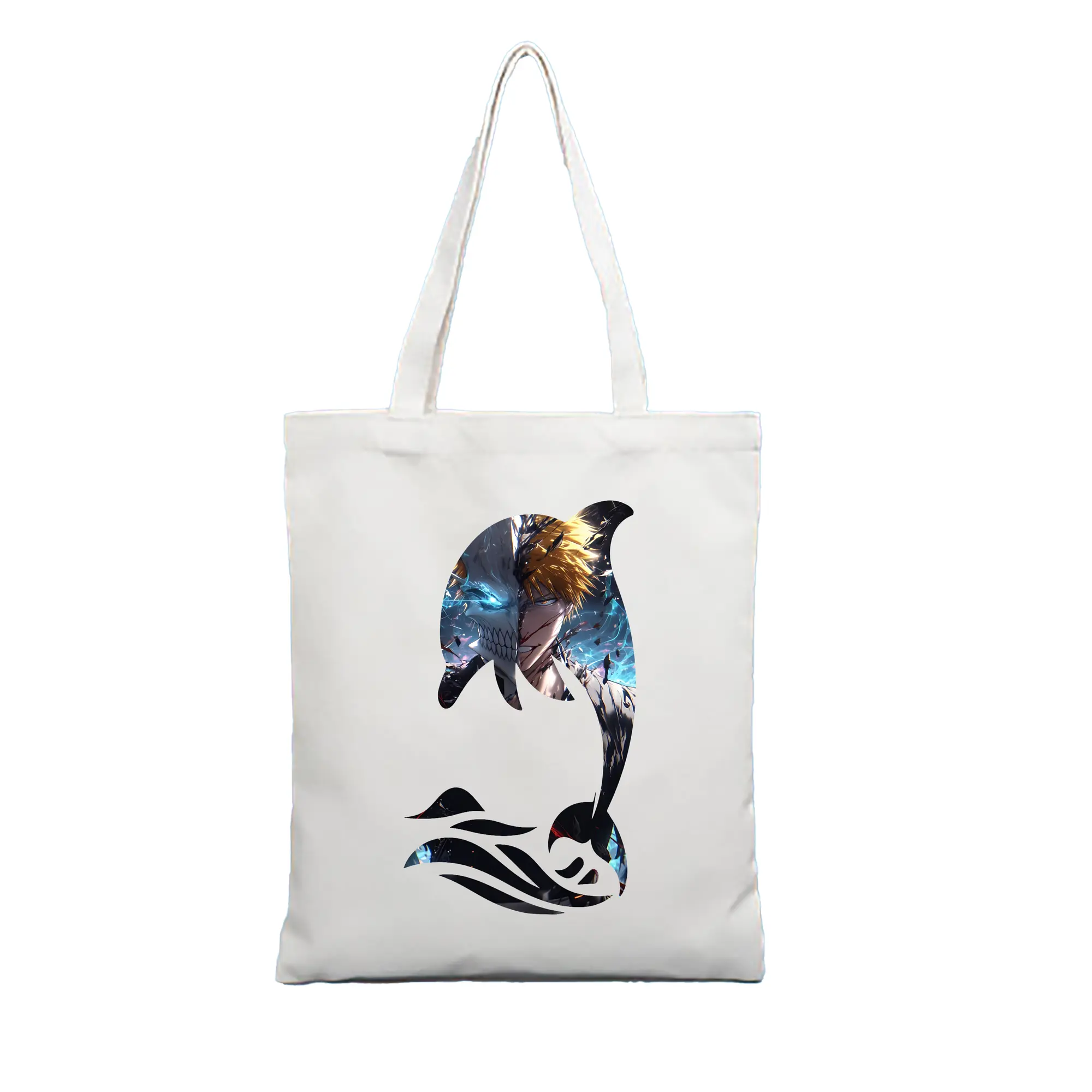 ブリーチ グッズ 黒崎 一護 - 縦型キャンバス手提げバッグ（トートバッグ） ・ キャンバス素材 ・ ショッピング用 ・ 軽量 丈夫 お手入れ簡単