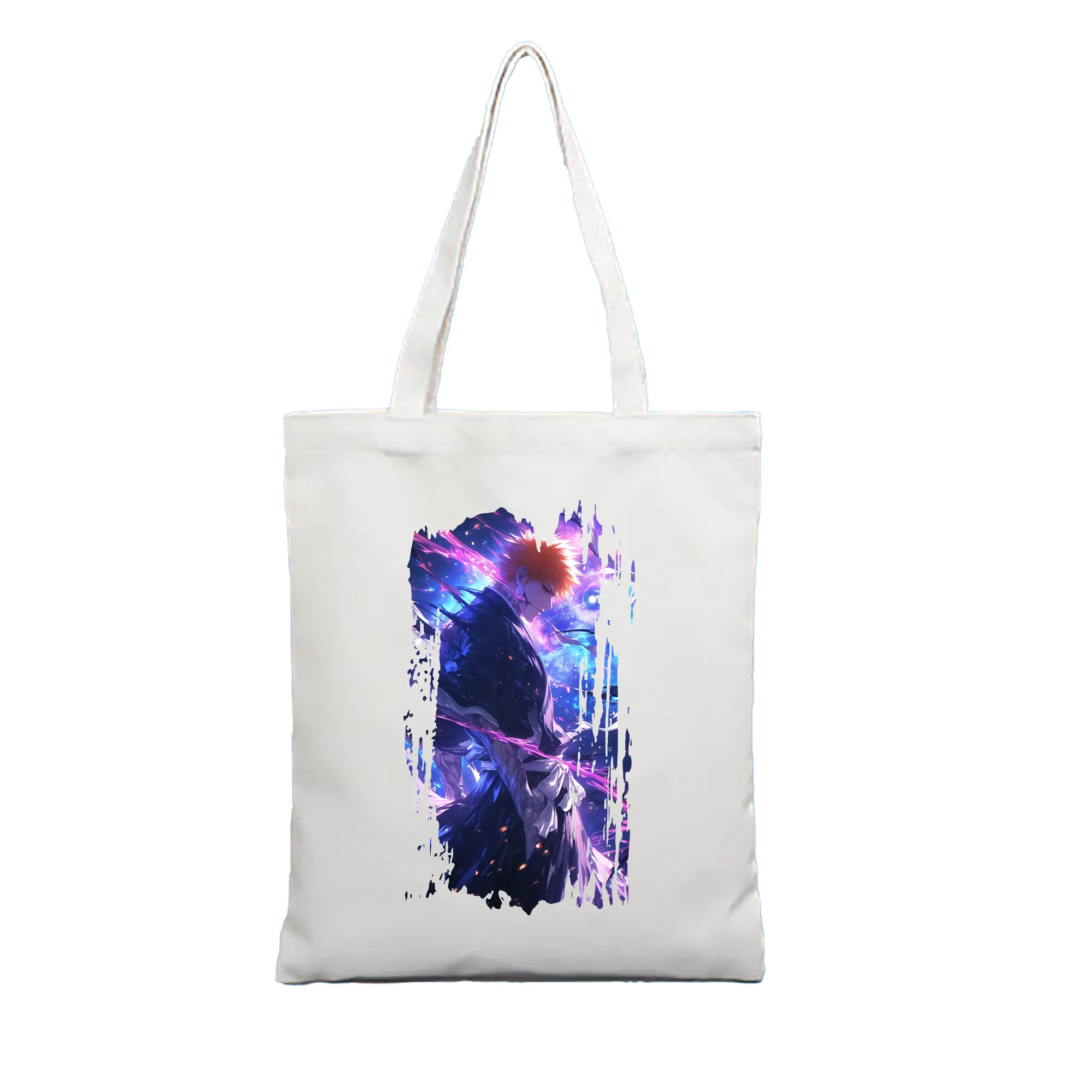 ブリーチ グッズ 黒崎 一護 - 縦型キャンバス手提げバッグ（トートバッグ） ・ キャンバス素材 ・ ショッピング用 ・ 軽量 丈夫 お手入れ簡単