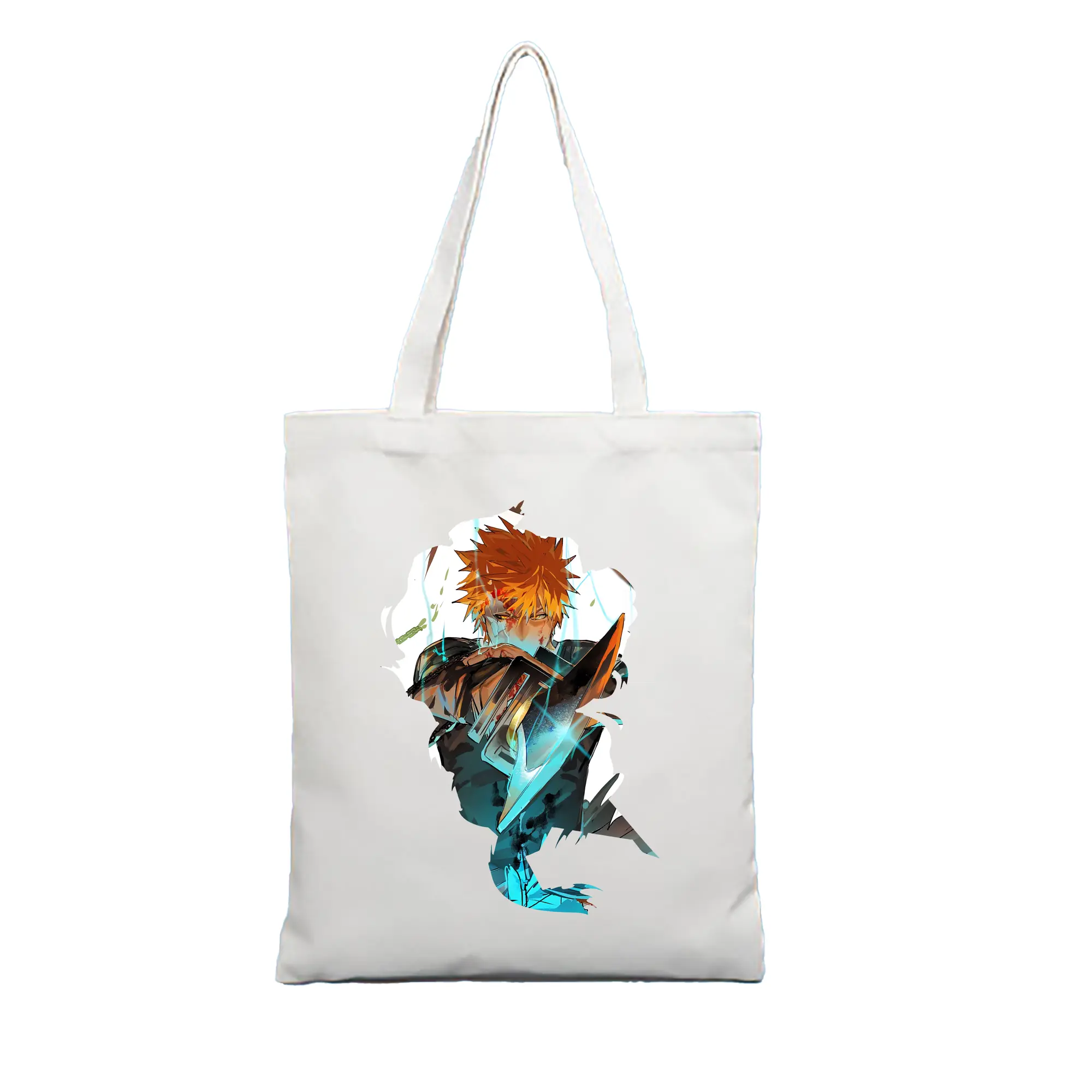 ブリーチ グッズ 黒崎 一護 - 縦型キャンバス手提げバッグ（トートバッグ） ・ キャンバス素材 ・ ショッピング用 ・ 軽量 丈夫 お手入れ簡単