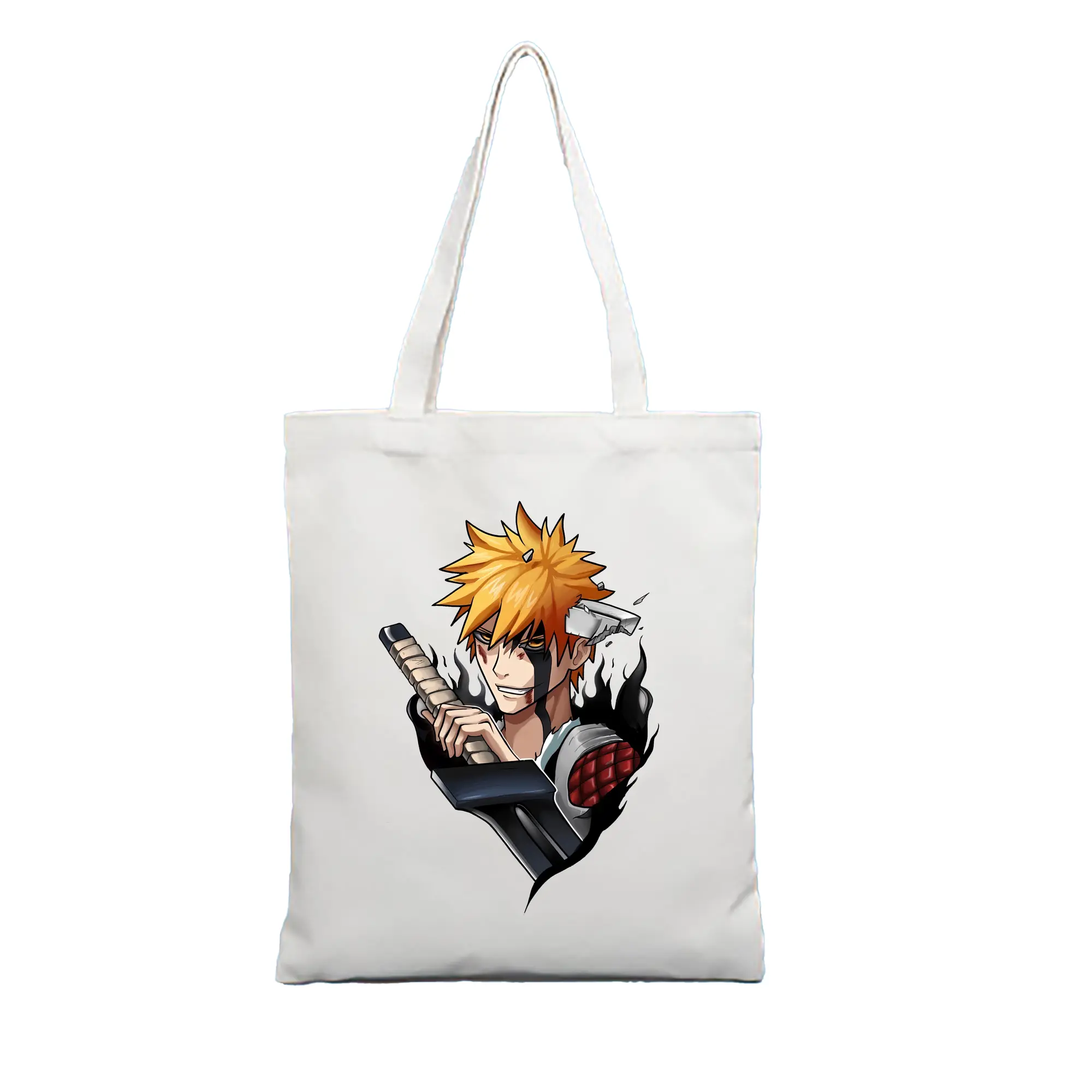 ブリーチ グッズ 黒崎 一護 - 縦型キャンバス手提げバッグ（トートバッグ） ・ キャンバス素材 ・ ショッピング用 ・ 軽量 丈夫 お手入れ簡単